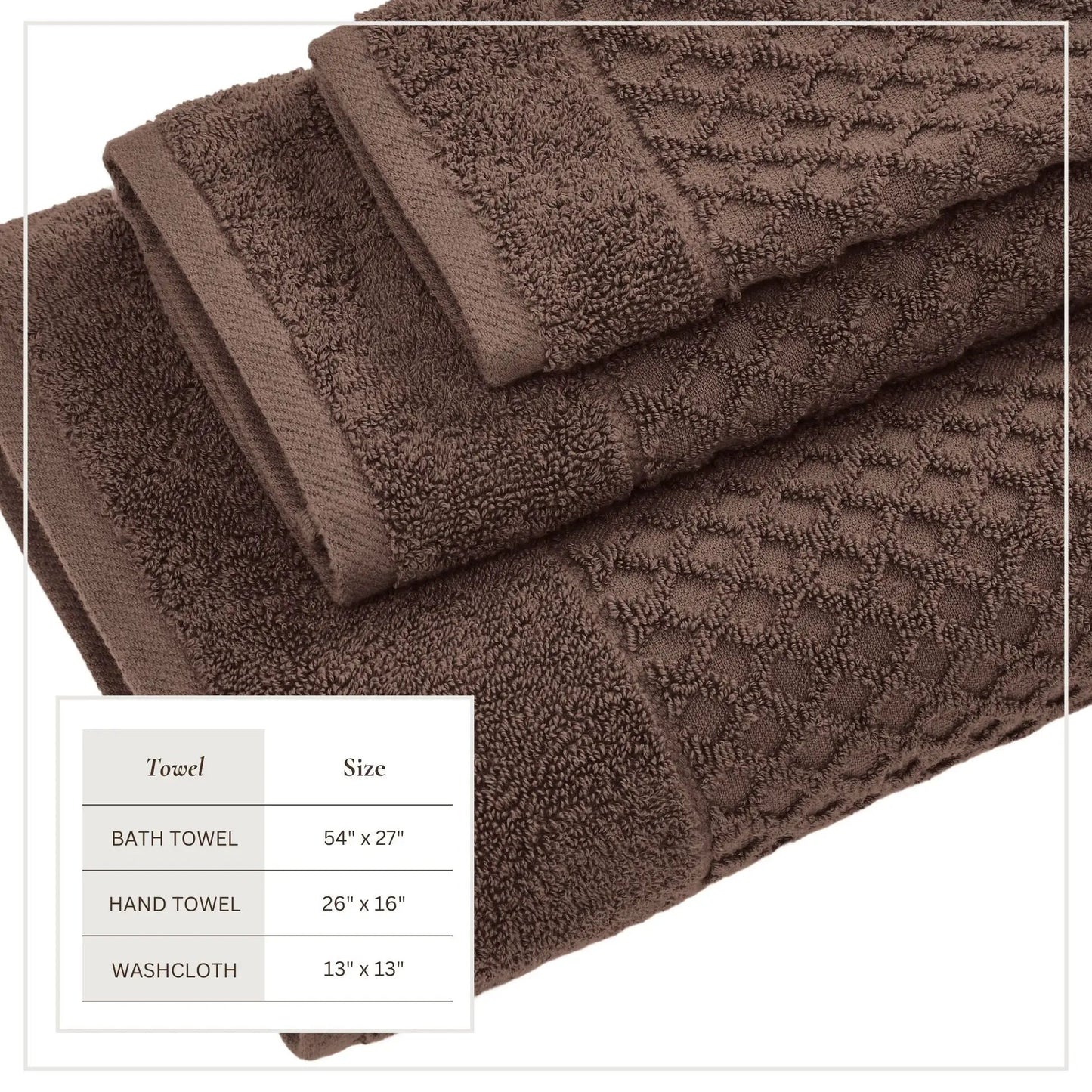 Cotton Diamond Waffle Weave Bath Towel Set - Grayson Collection from PriceLows™