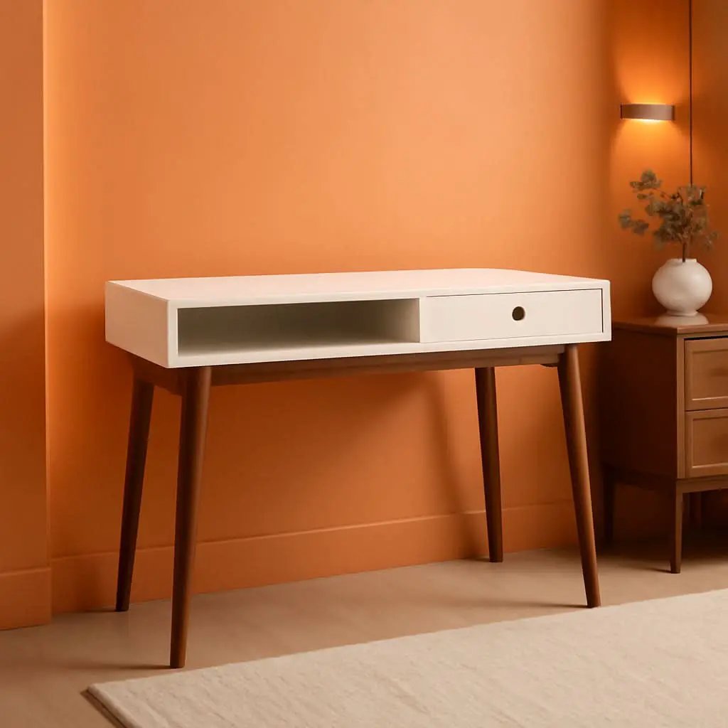 Wood Writing Desk with Drawer Spacious Top and Storage from PriceLows™