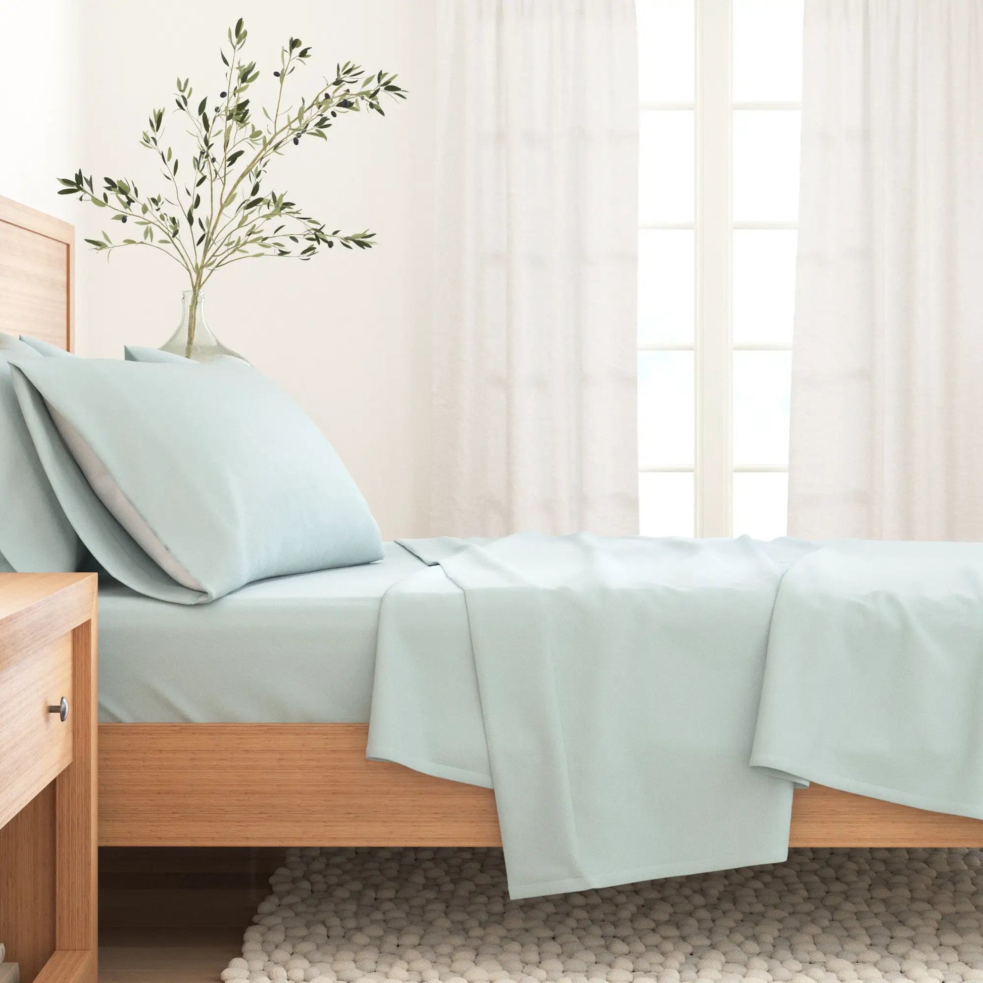 Cotton Solid Flannel Sheet - Nordic Collection from PriceLows™