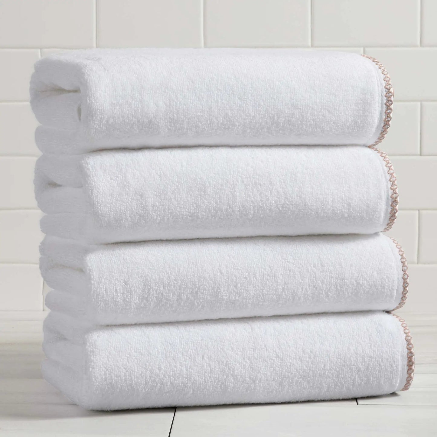 Cotton Border-Stitched 6-Piece Towel Set - Valery Collection from PriceLows™