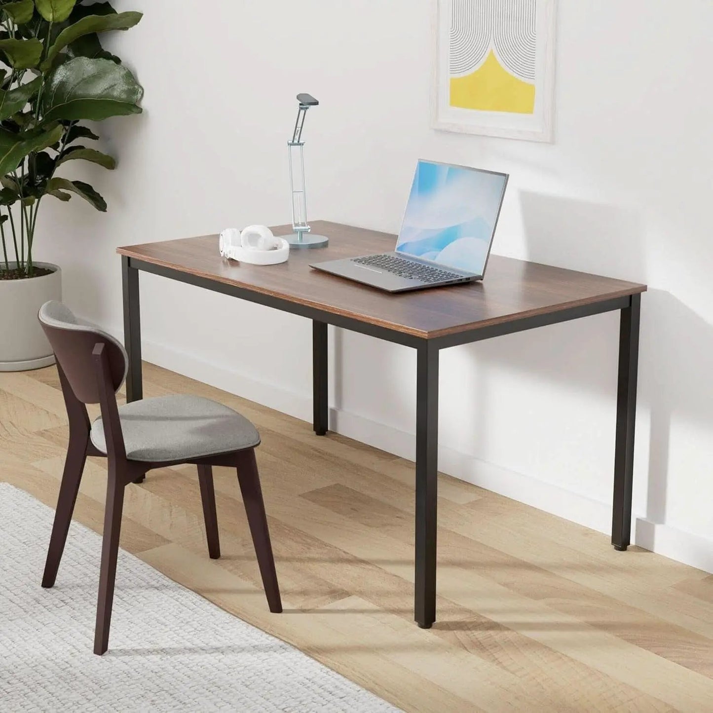 60 Inch Walnut Writing Computer Desk For Home Office from PriceLows™