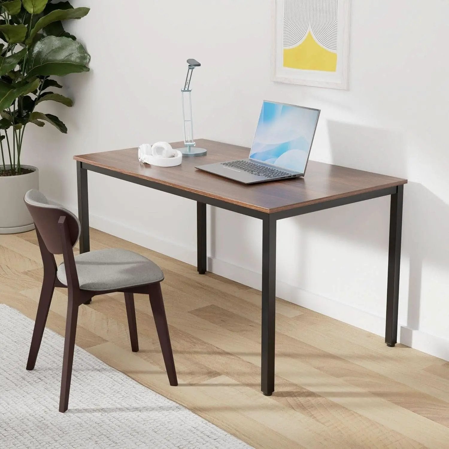 60 Inch Walnut Writing Computer Desk For Home Office from PriceLows™