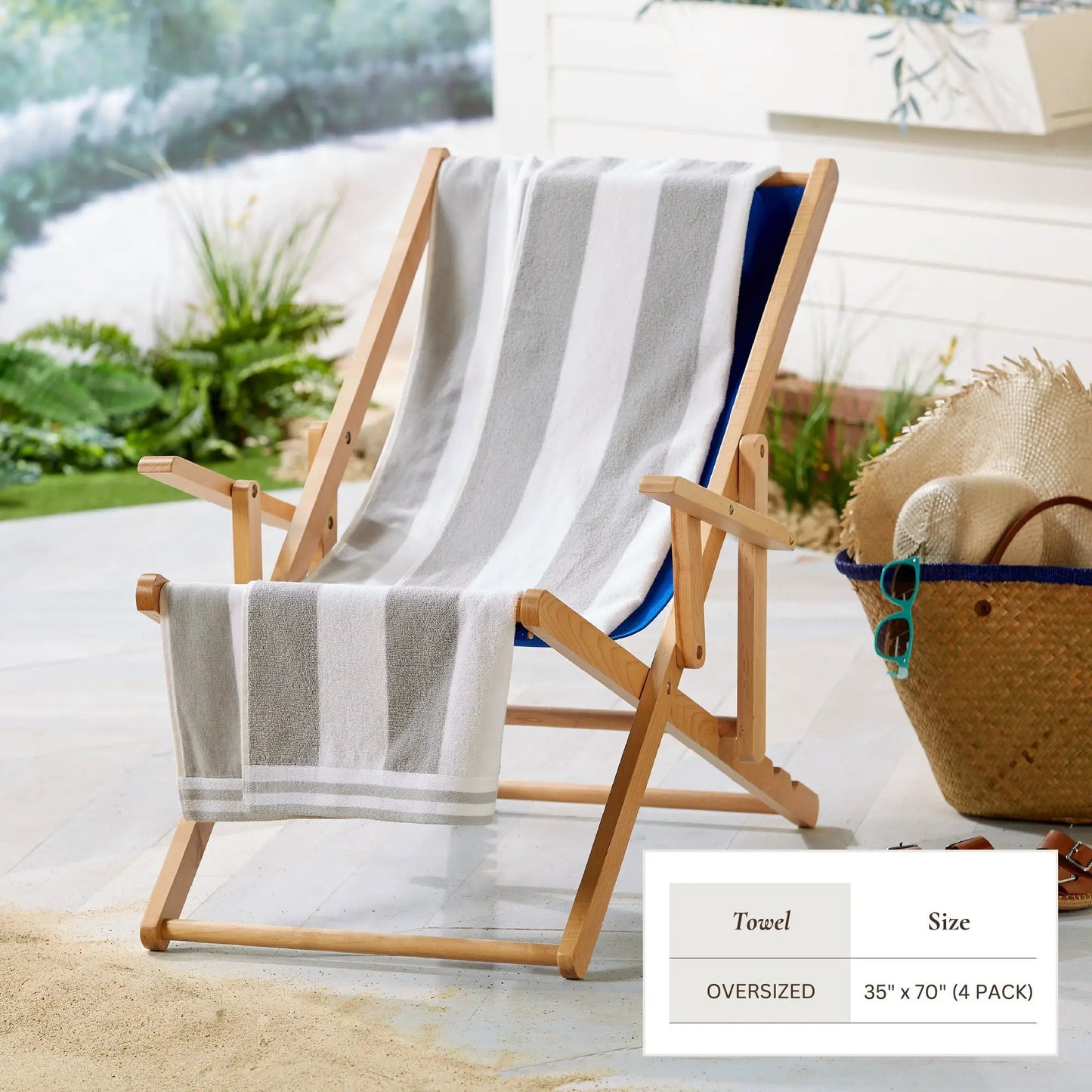Striped Cabana Beach Towel - Edgartown Collection from PriceLows™