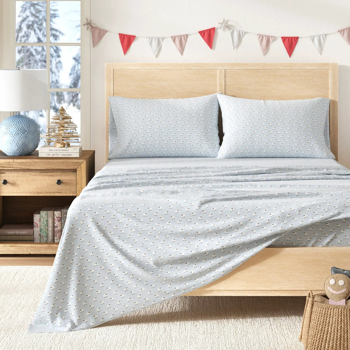 Turkish Cotton Christmas Flannel Sheet - Whittaker Collection