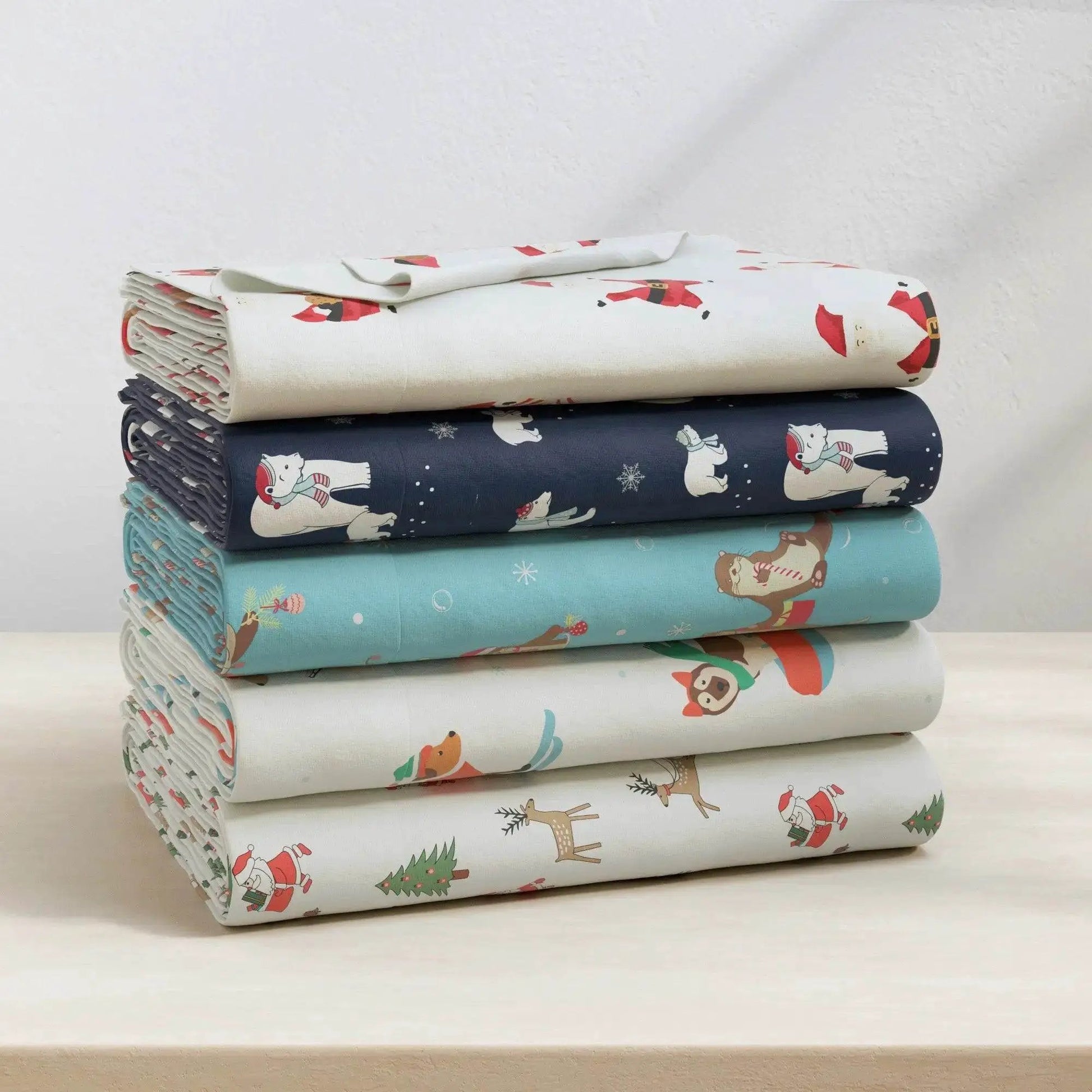 Turkish Cotton Christmas Flannel Sheet Set - Whittaker Collection from PriceLows™