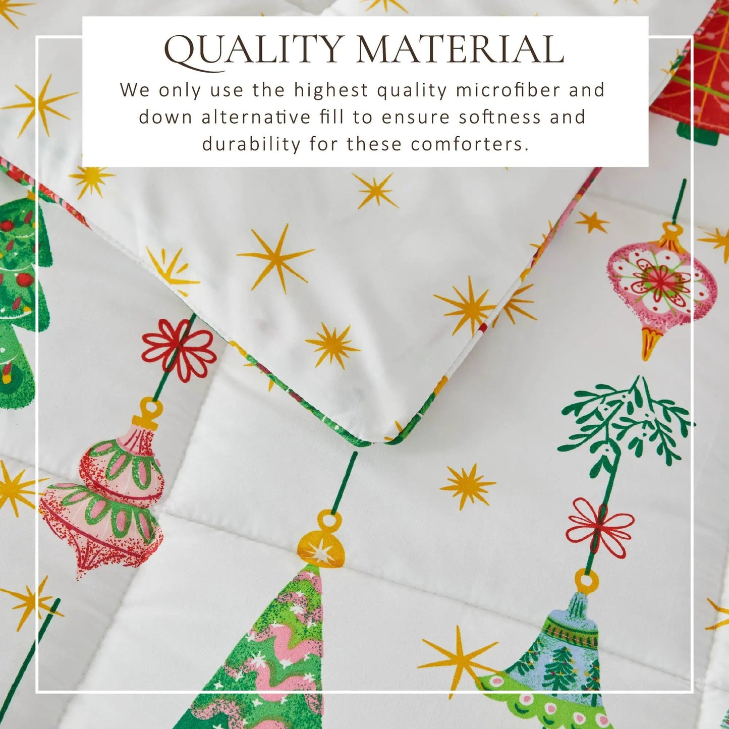 Reversible Christmas Comforter and Sham Set - Holiday / Lodge Odette Collection from PriceLows™