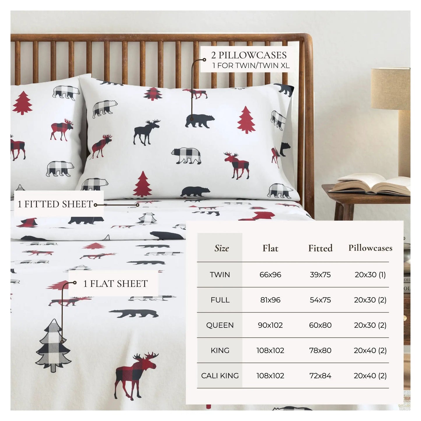 100% Turkish Cotton Flannel Sheet Sets - Boulder Collection from PriceLows™