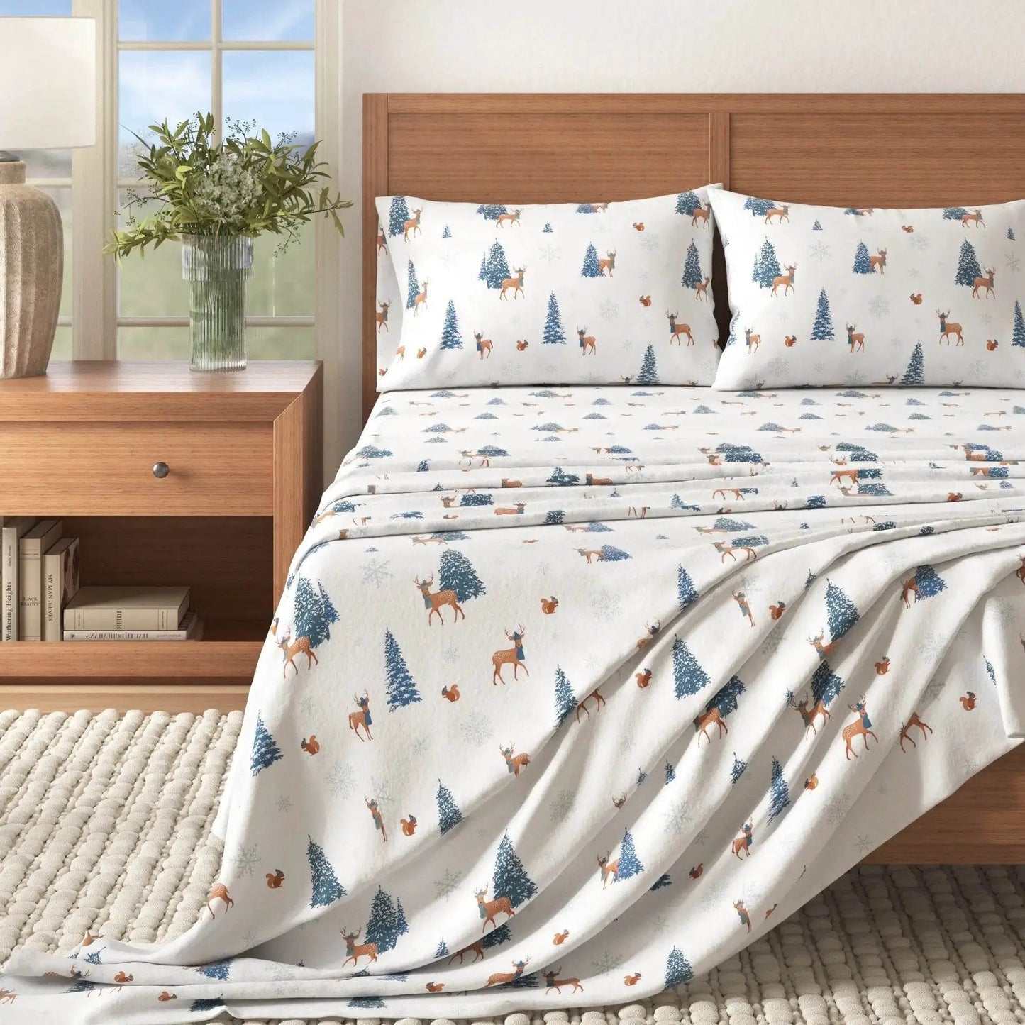 Turkish Cotton Christmas Flannel Sheet Set - Whittaker Collection from PriceLows™