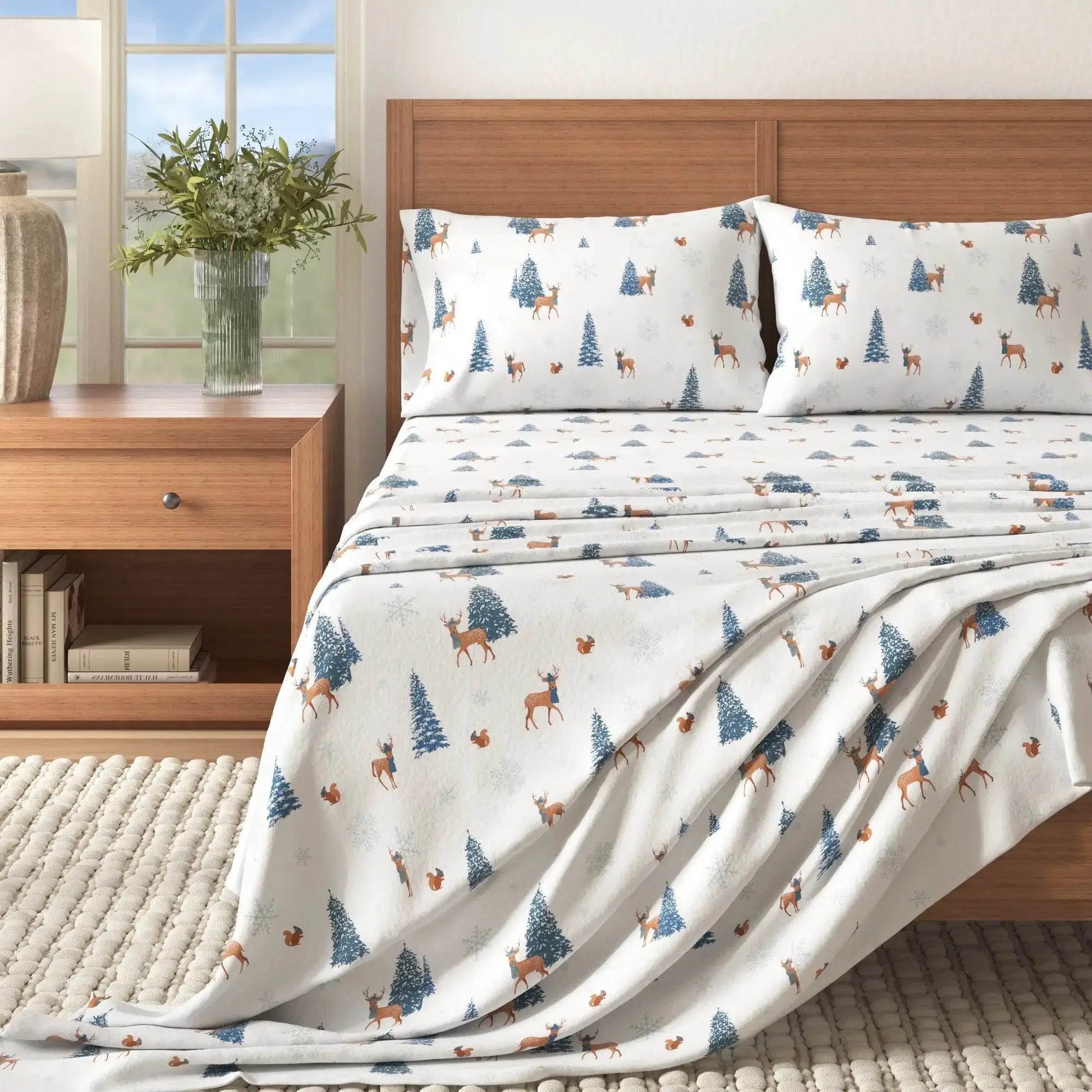 Turkish Cotton Christmas Flannel Sheet Set - Whittaker Collection from PriceLows™