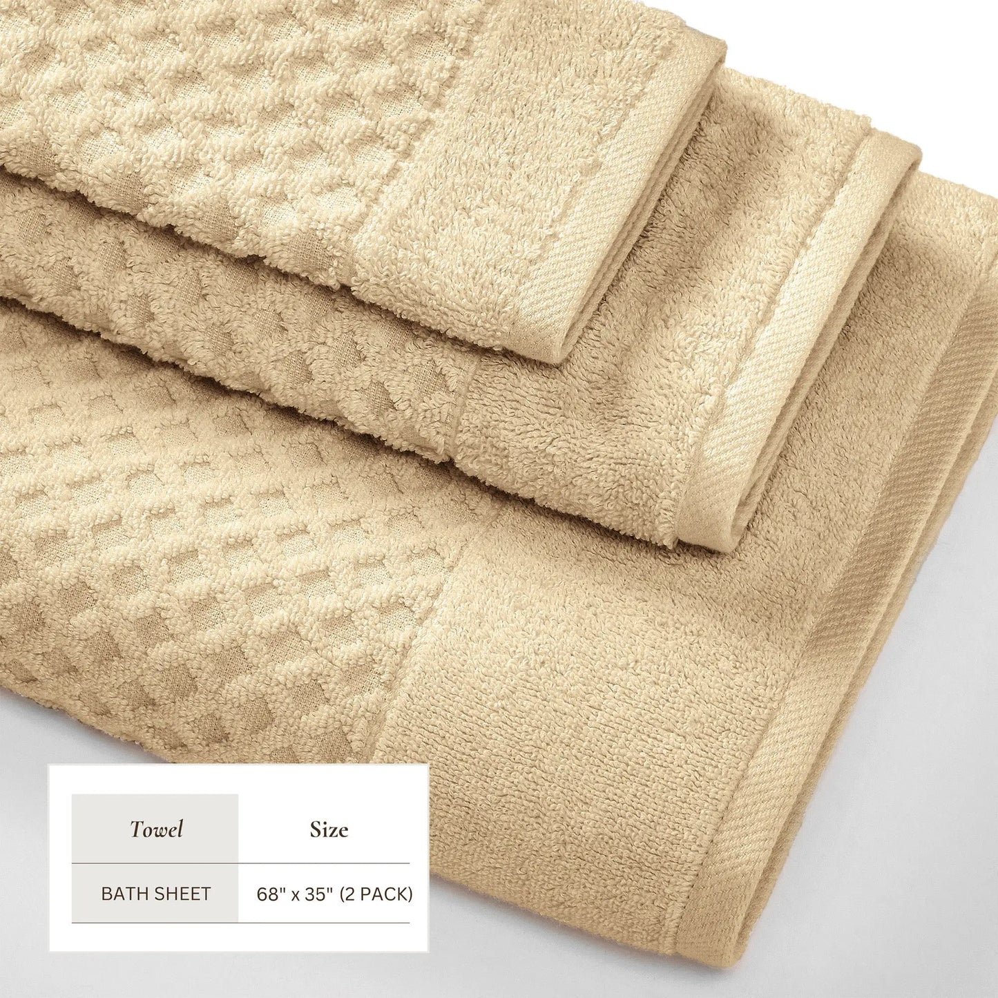 Cotton Diamond Waffle Weave Bath Towel Set - Grayson Collection from PriceLows™