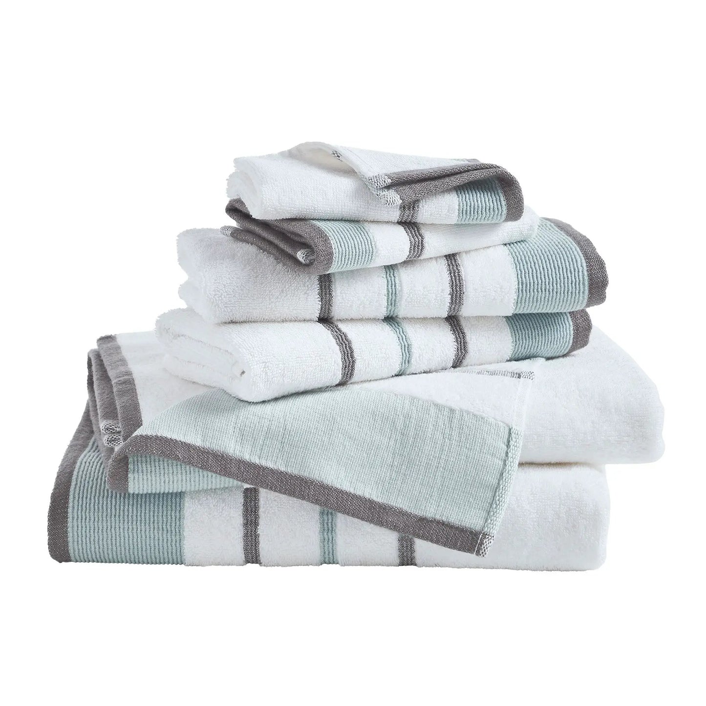 Decorative Cotton Stripe Bath Towel Set - Noelle Collection from PriceLows™