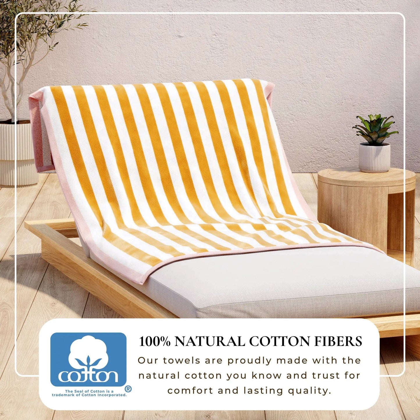 Oversized Striped Border Cabana Beach Towel - Santa Cruz from PriceLows™