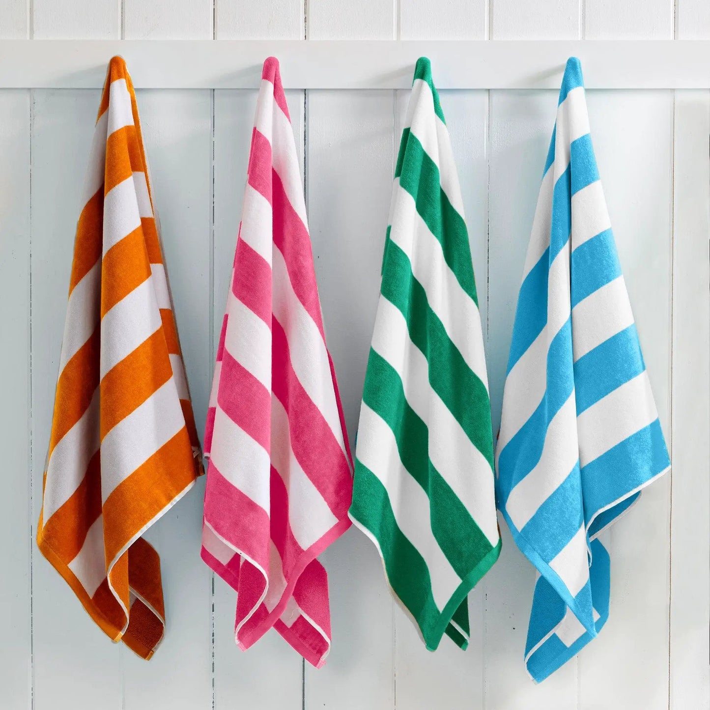 Cotton Velour Cabana Stripe Beach Towel - Novia Collection from PriceLows™