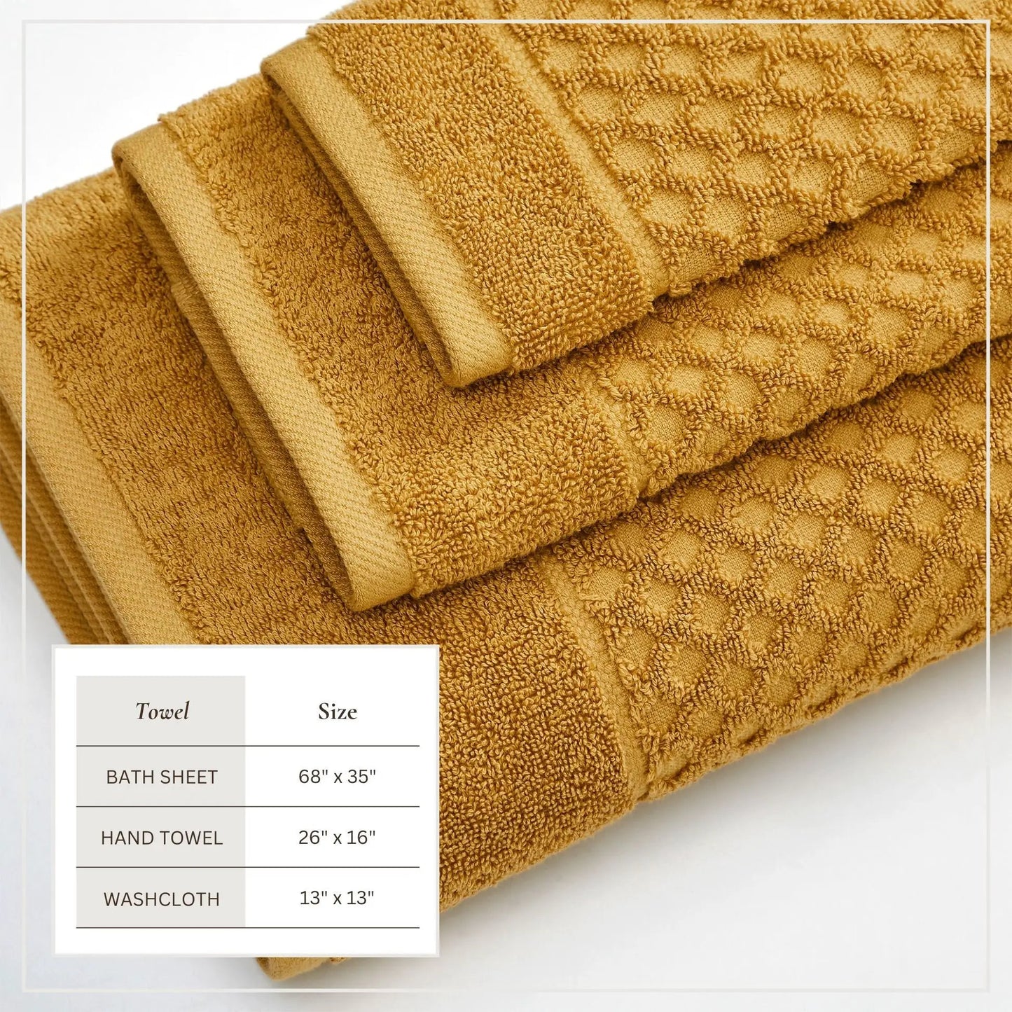 Cotton Diamond Waffle Weave Bath Towel Set - Grayson Collection from PriceLows™