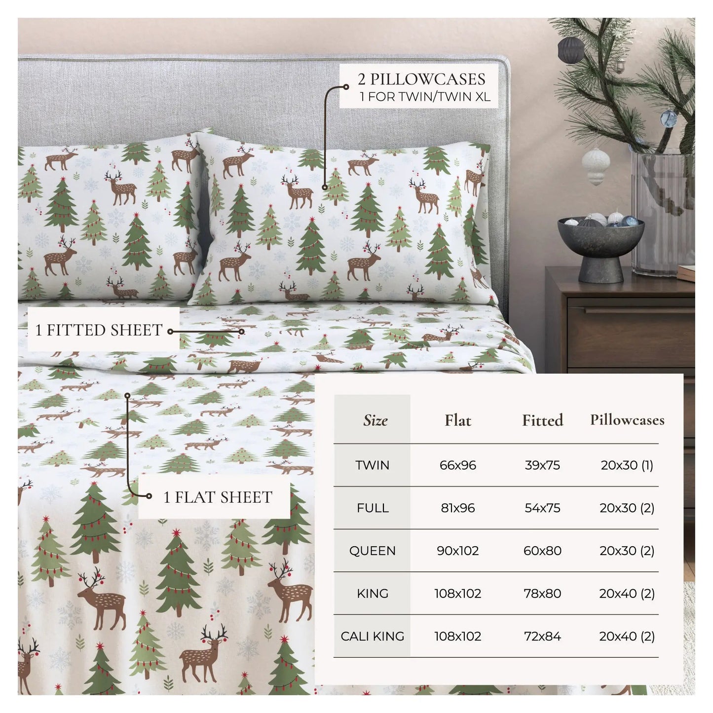 100% Turkish Cotton Flannel Sheet Sets - Boulder Collection from PriceLows™