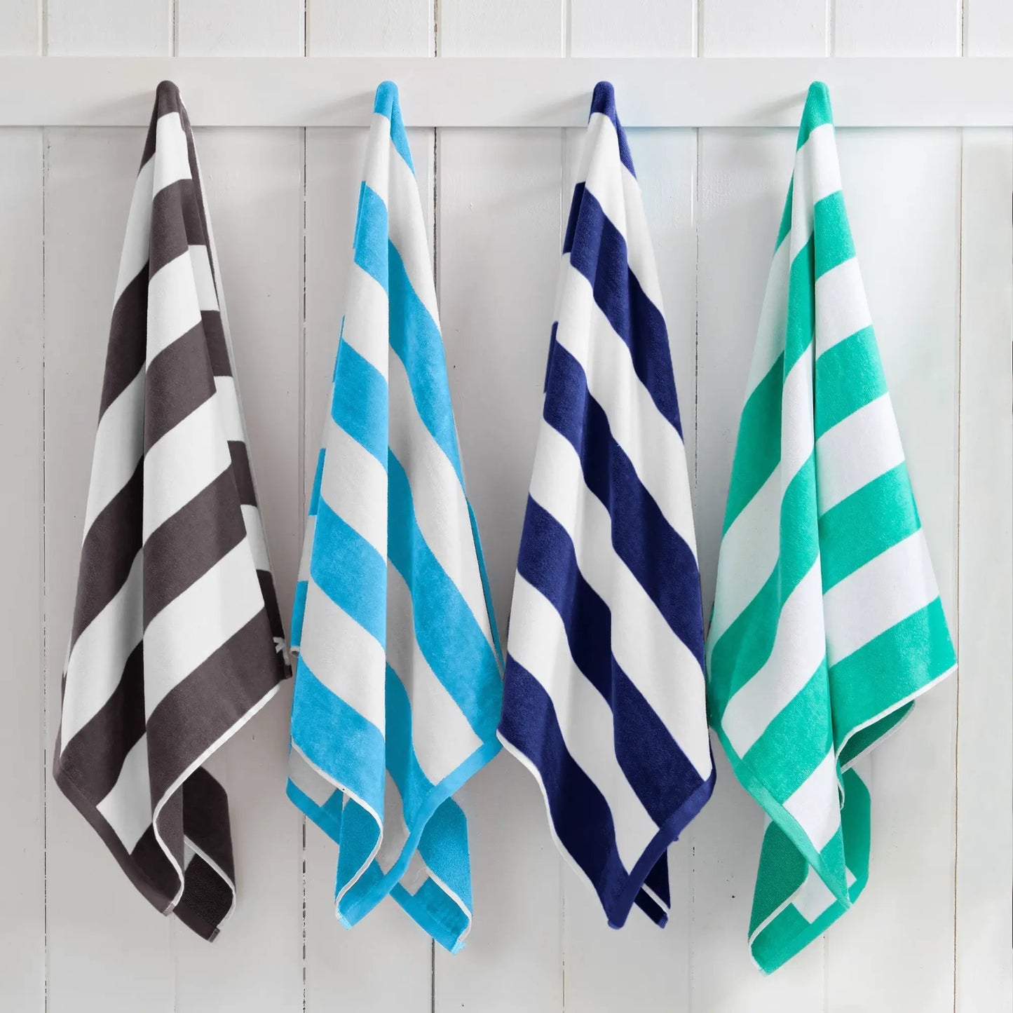 Cotton Velour Cabana Stripe Beach Towel - Novia Collection from PriceLows™