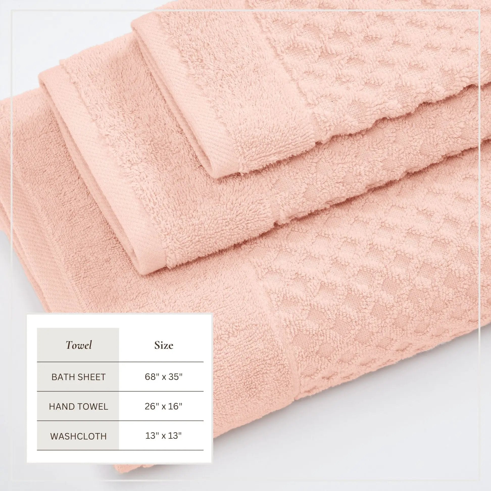 Cotton Diamond Waffle Weave Bath Towel Set - Grayson Collection from PriceLows™