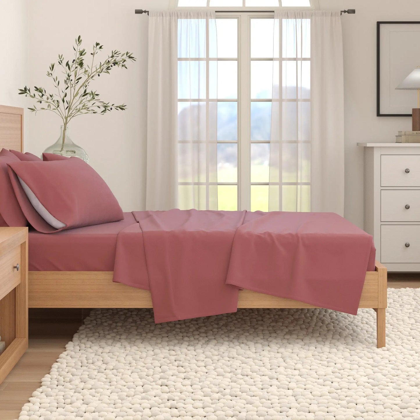 Cotton Solid Flannel Sheet - Nordic Collection from PriceLows™