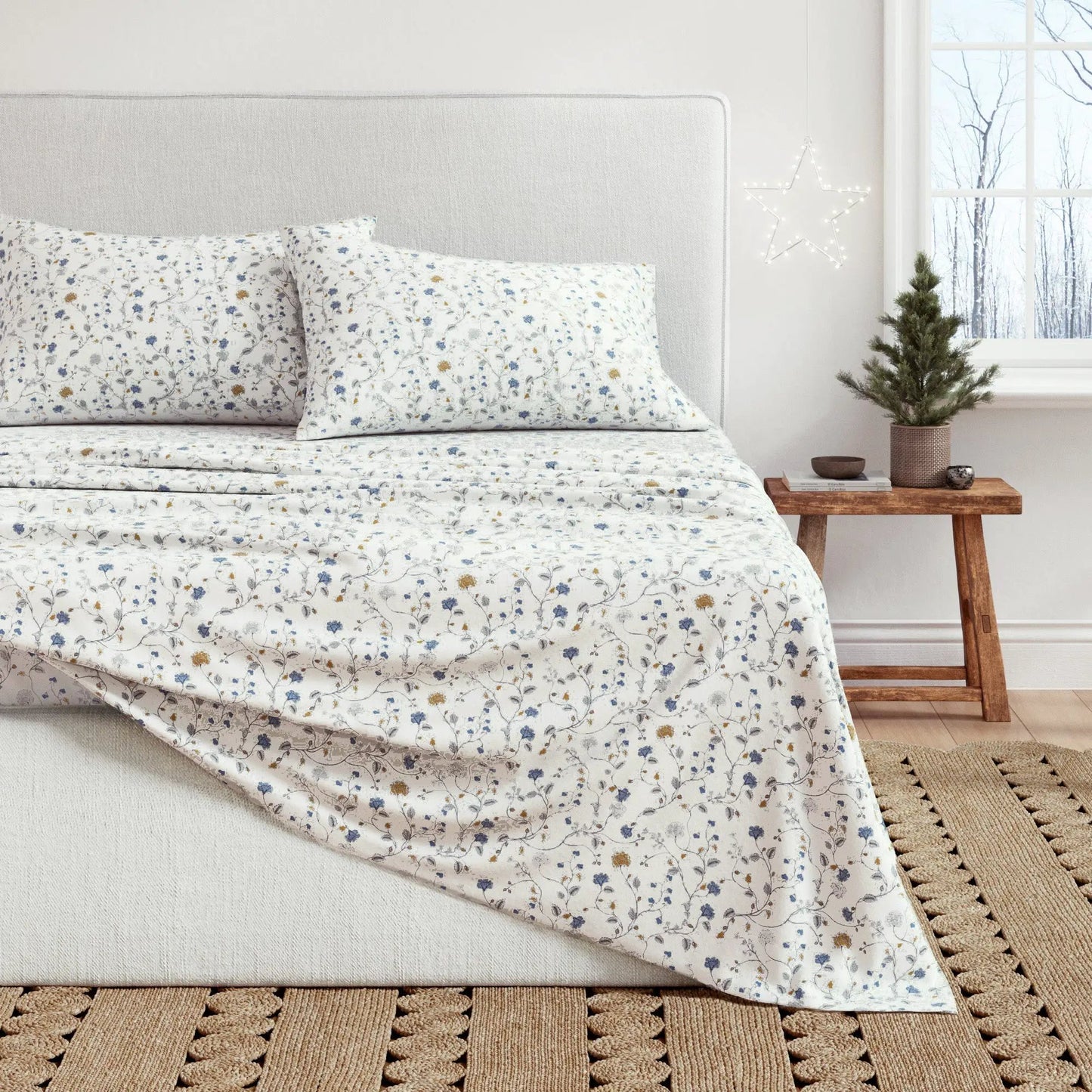 Turkish Cotton Flannel Sheet Set - Winter Floral Collection from PriceLows™