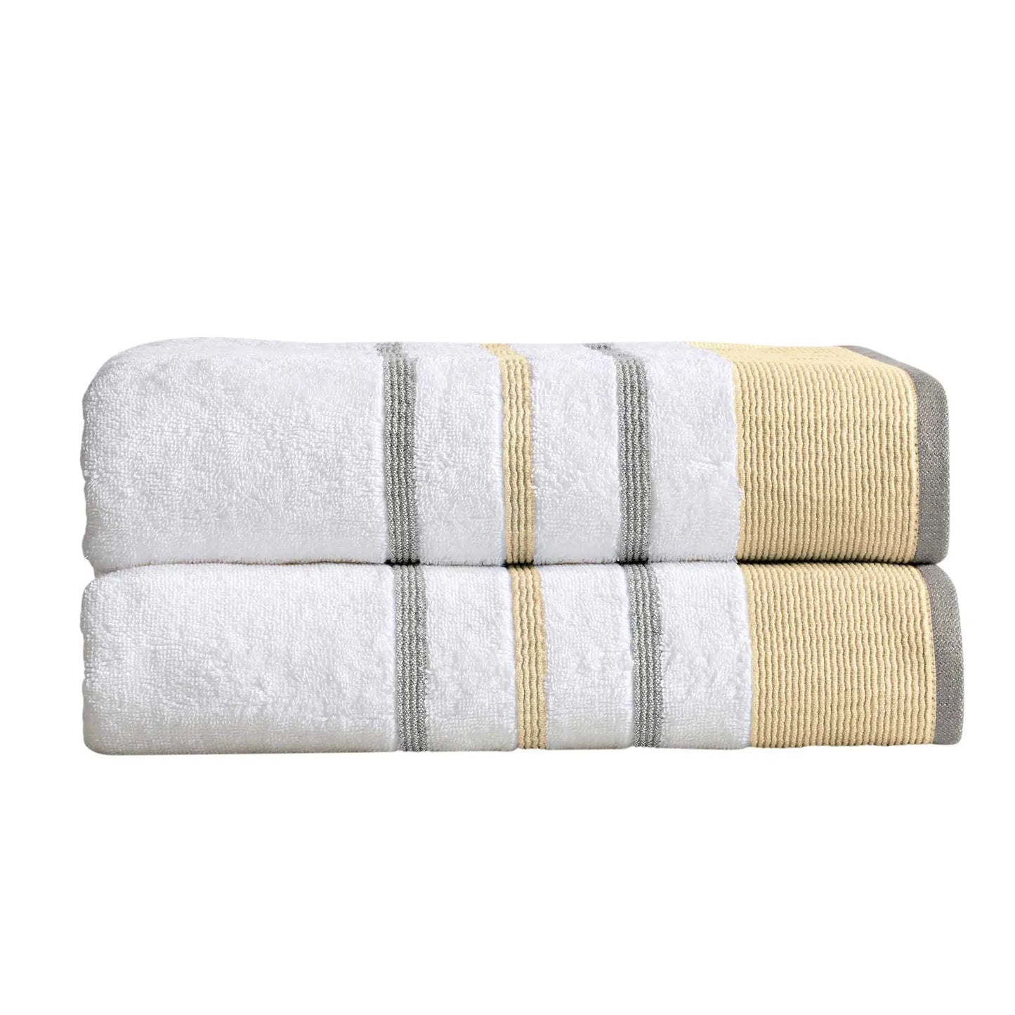 Decorative Cotton Stripe Bath Towel Set - Noelle Collection from PriceLows™