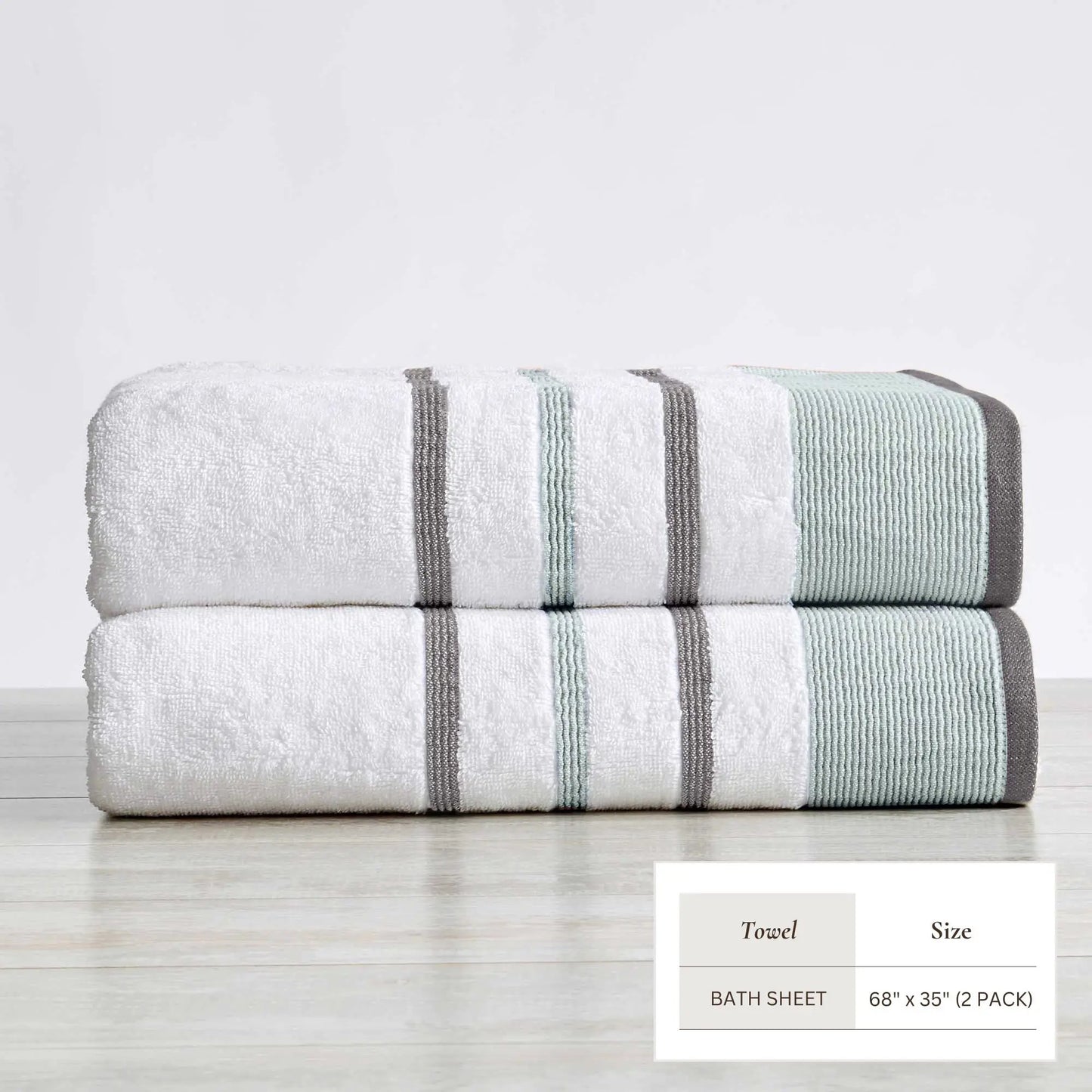 Decorative Cotton Stripe Bath Towel Set - Noelle Collection from PriceLows™