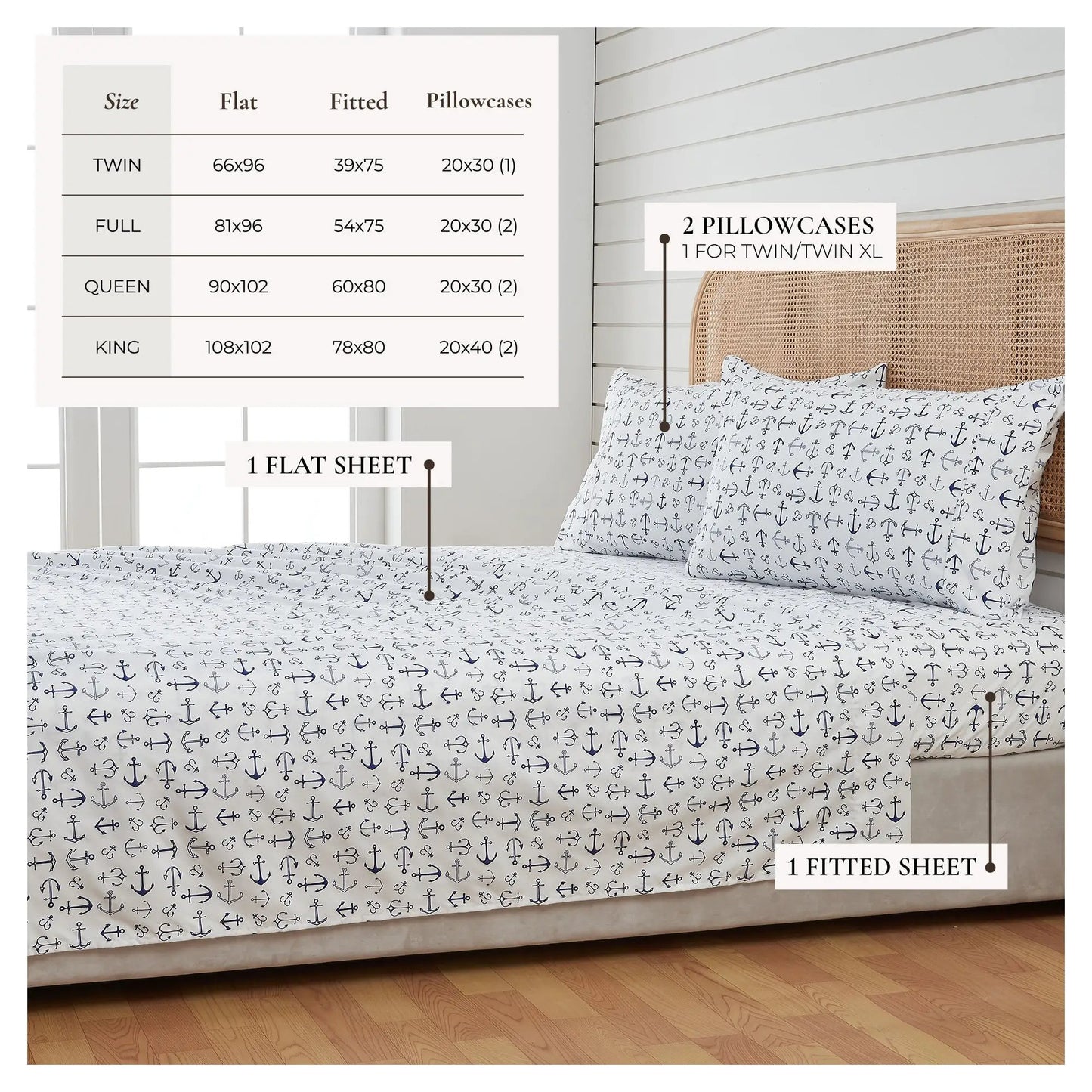 Coastal Printed Sheet Set - Newport Collection from PriceLows™