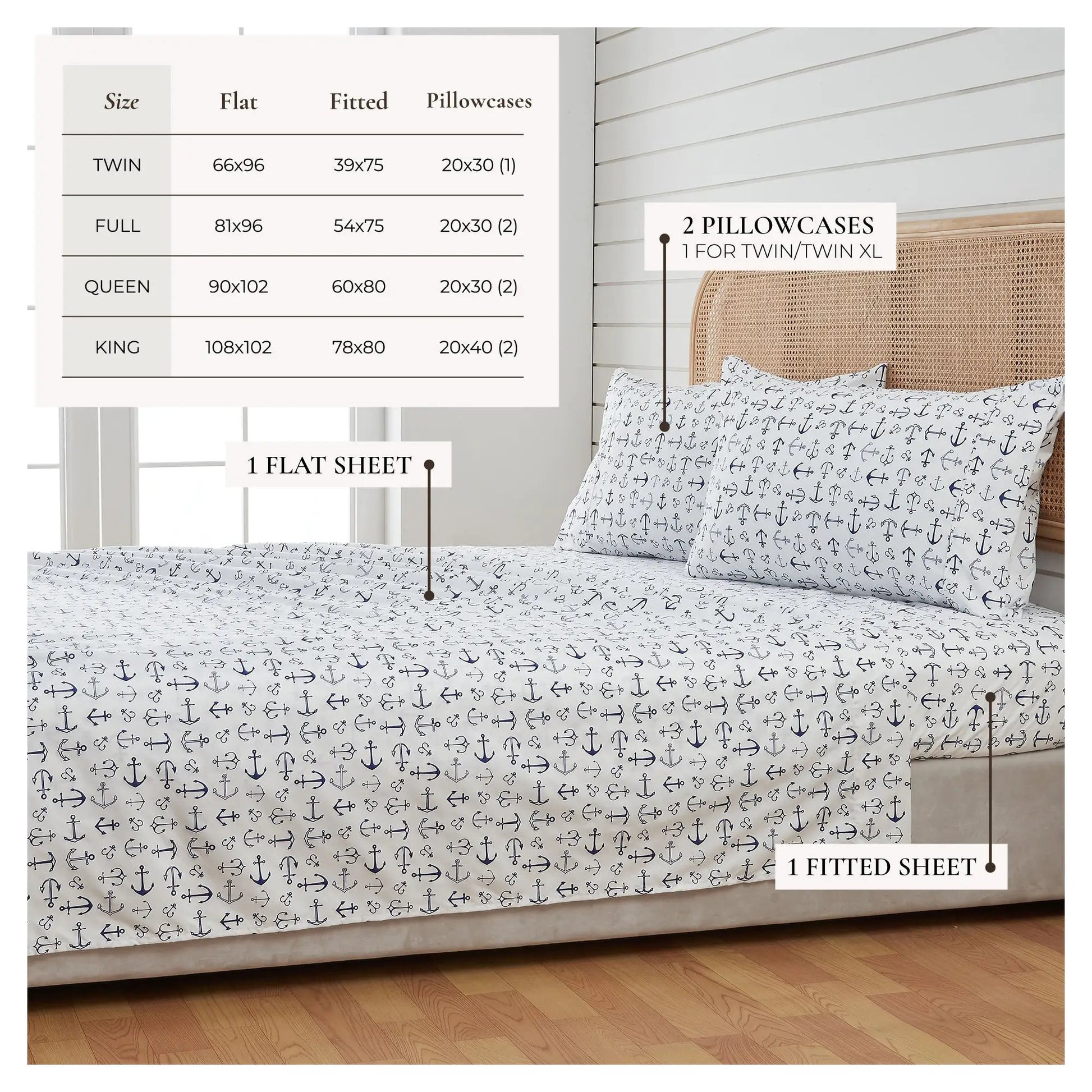 Coastal Printed Sheet Set - Newport Collection from PriceLows™