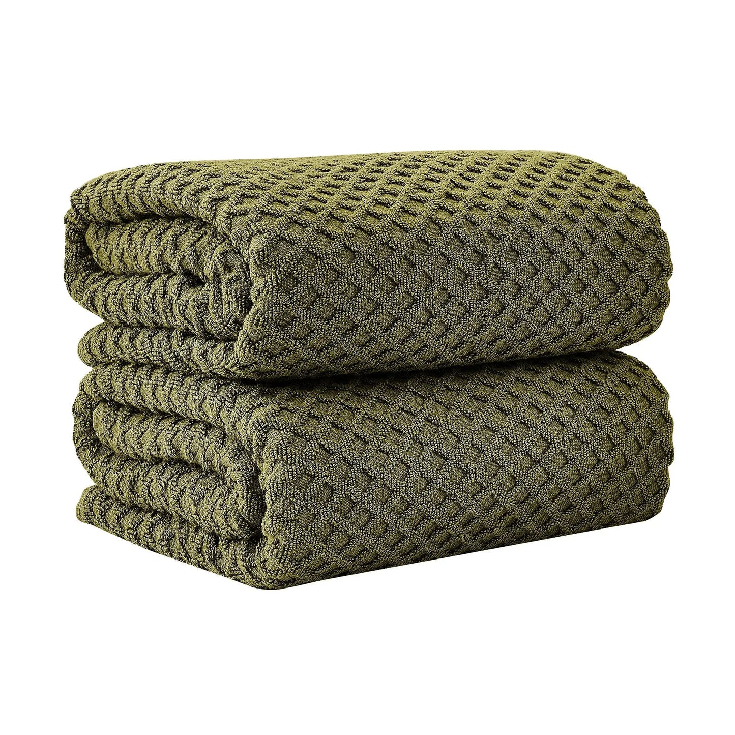 Cotton Diamond Waffle Weave Bath Towel Set - Grayson Collection from PriceLows™