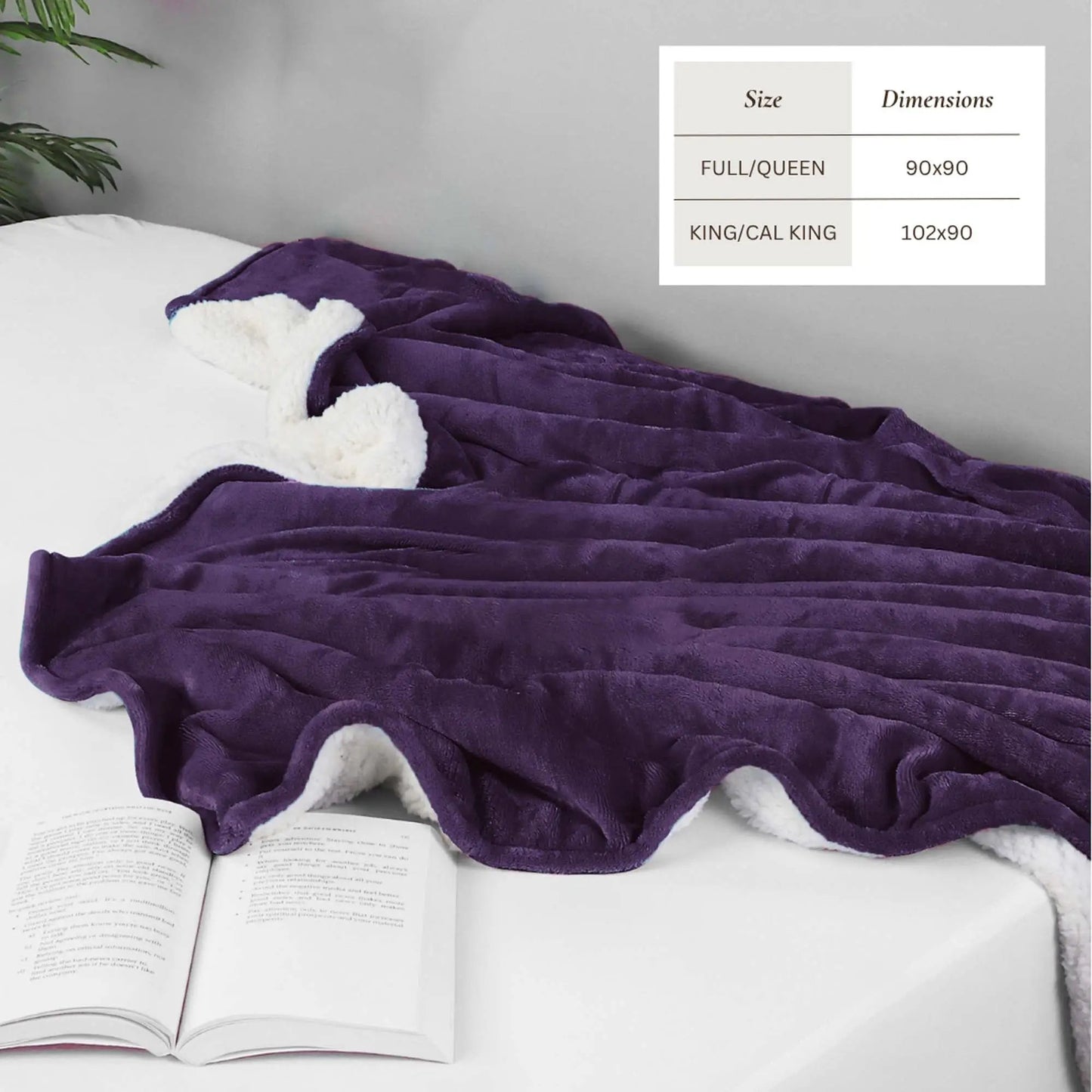 Velvet Plush Sherpa Bed Blanket - Sherpa Fleece Collection from PriceLows™