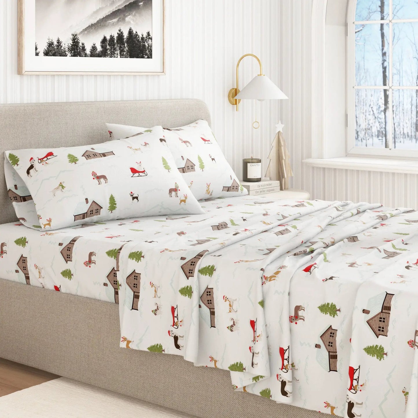 Turkish Cotton Christmas Flannel Sheet - Whittaker Collection from PriceLows™