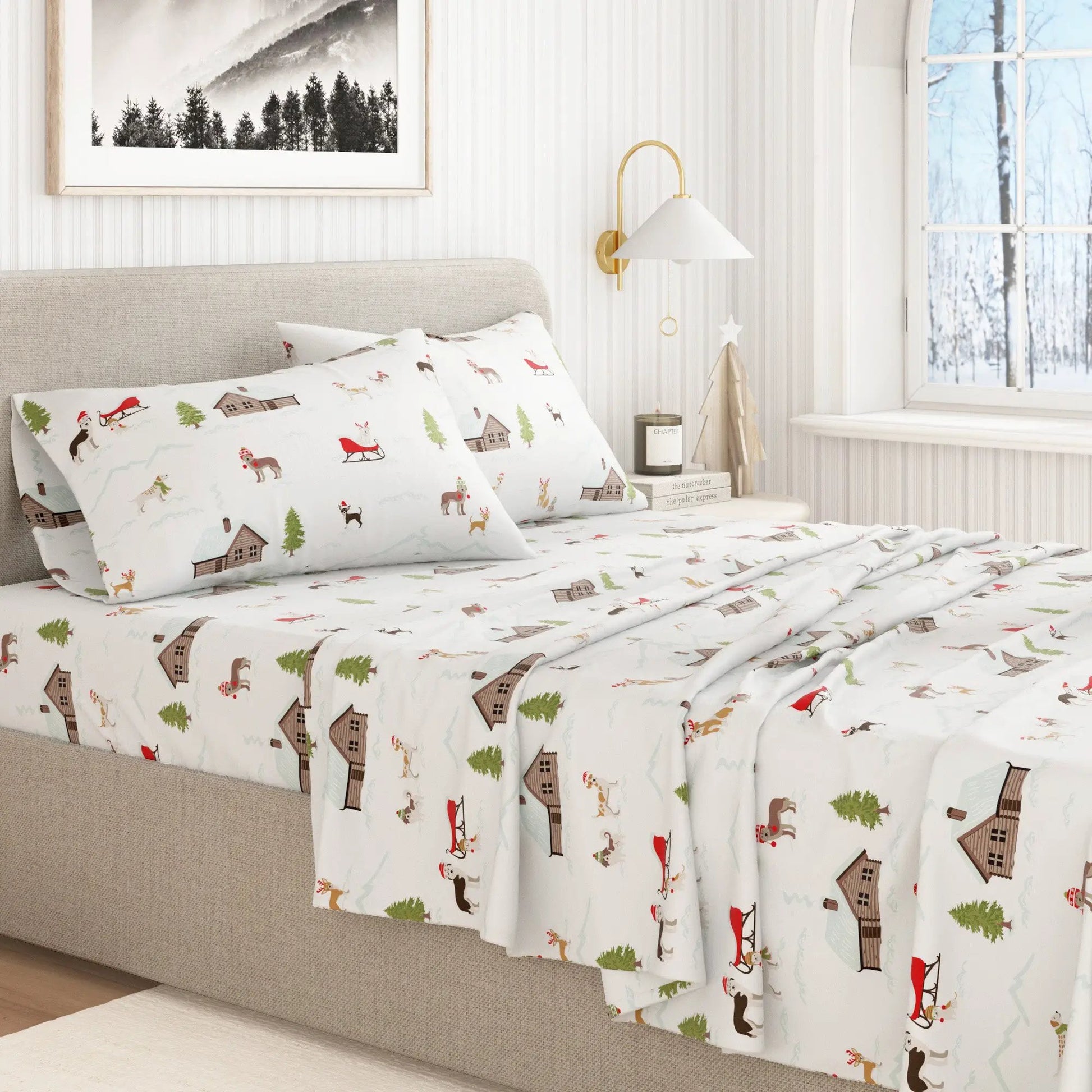Turkish Cotton Christmas Flannel Sheet - Whittaker Collection from PriceLows™