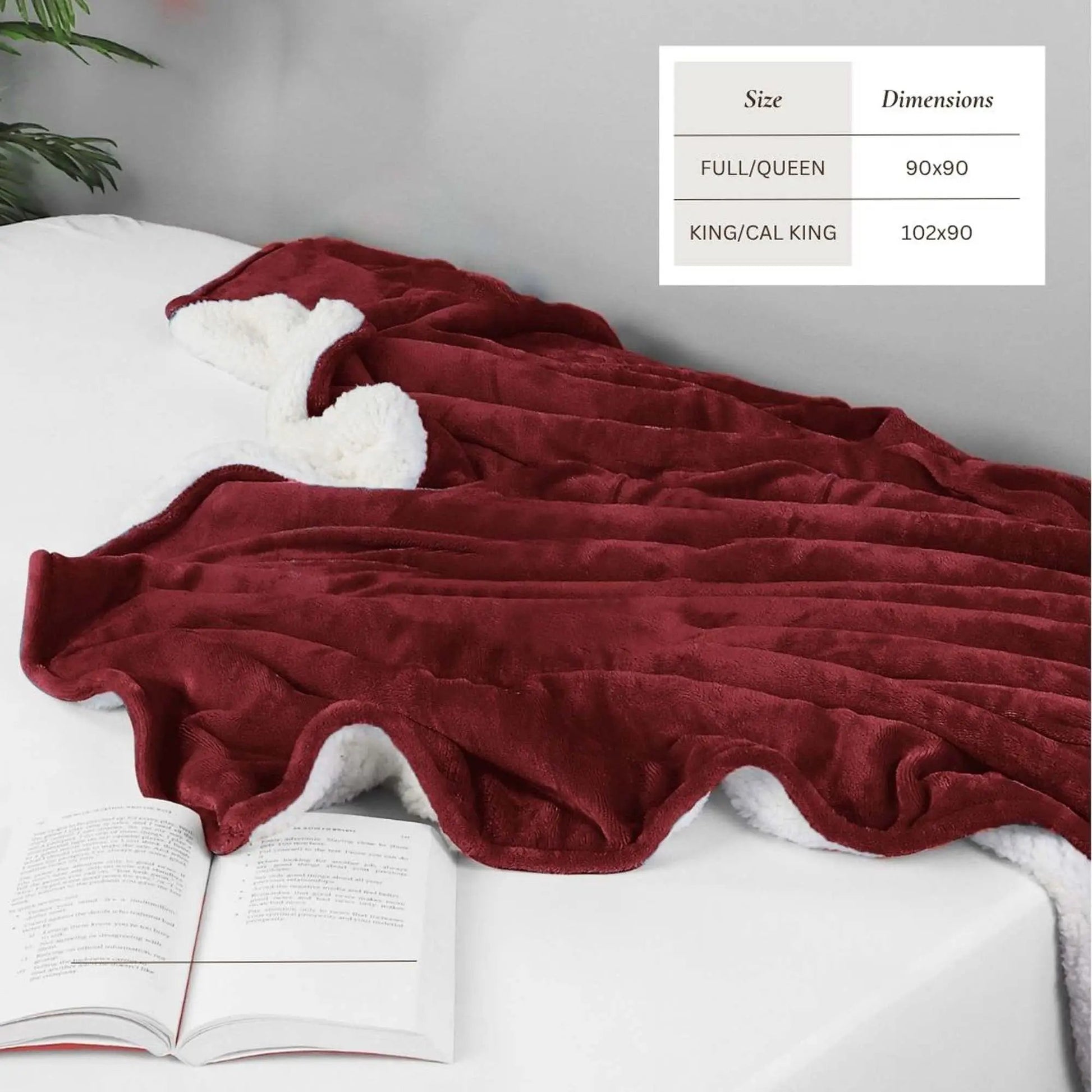 Velvet Plush Sherpa Bed Blanket - Sherpa Fleece Collection from PriceLows™