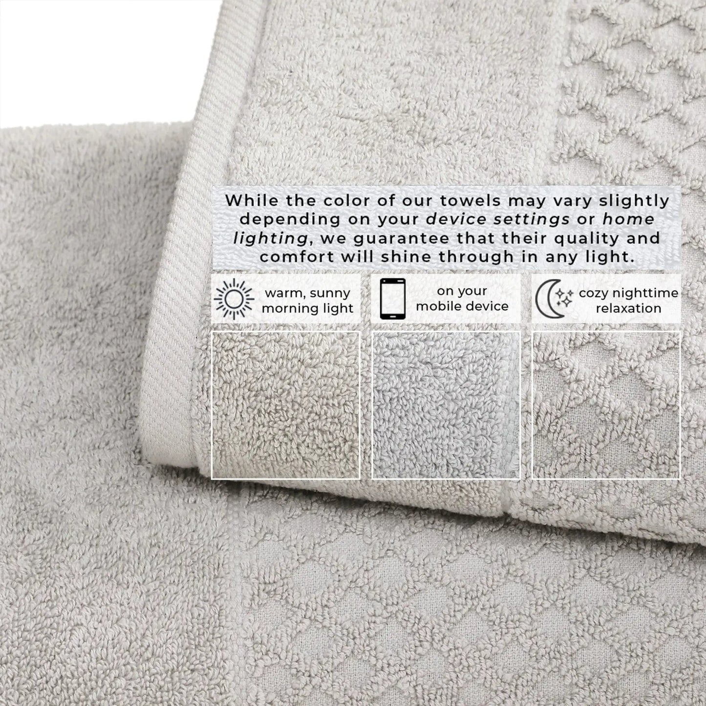 Cotton Diamond Waffle Weave Bath Towel Set - Grayson Collection from PriceLows™