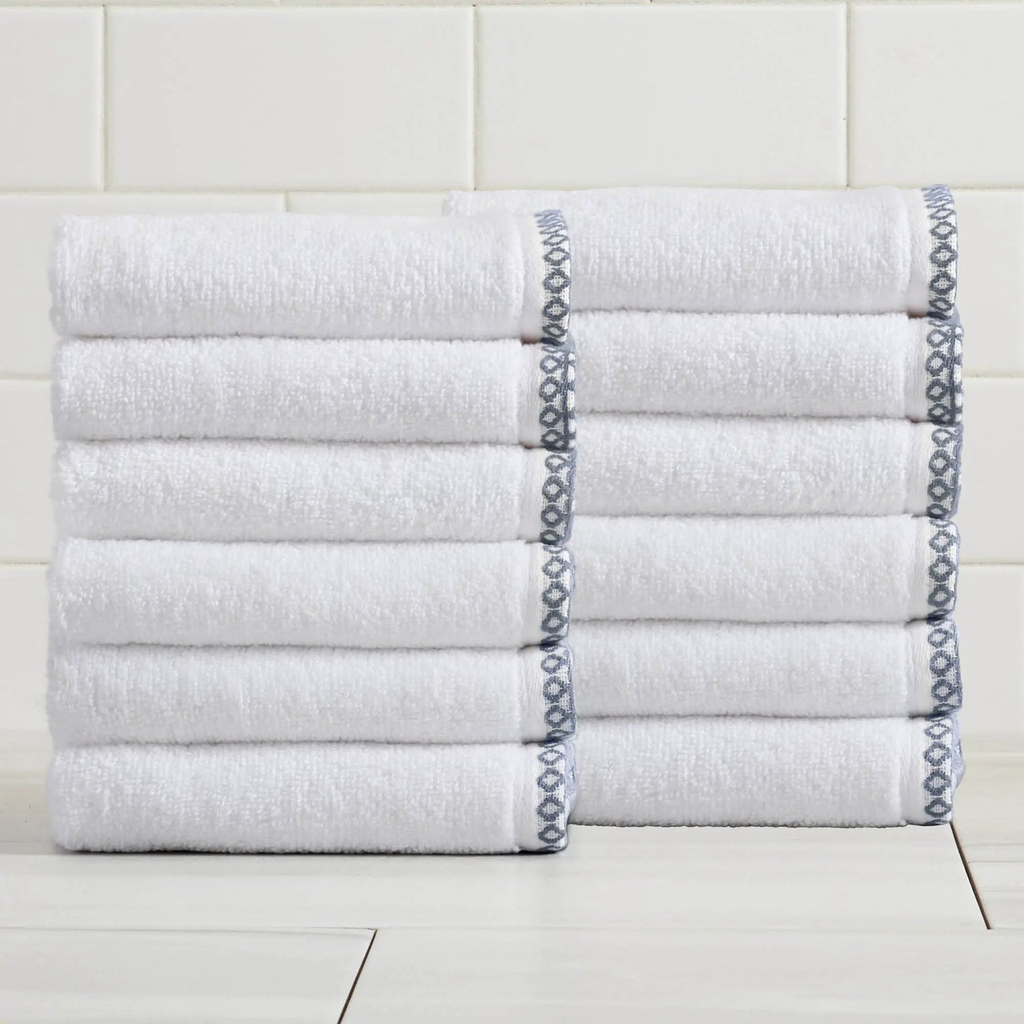 Cotton Border-Stitched 6-Piece Towel Set - Valery Collection from PriceLows™