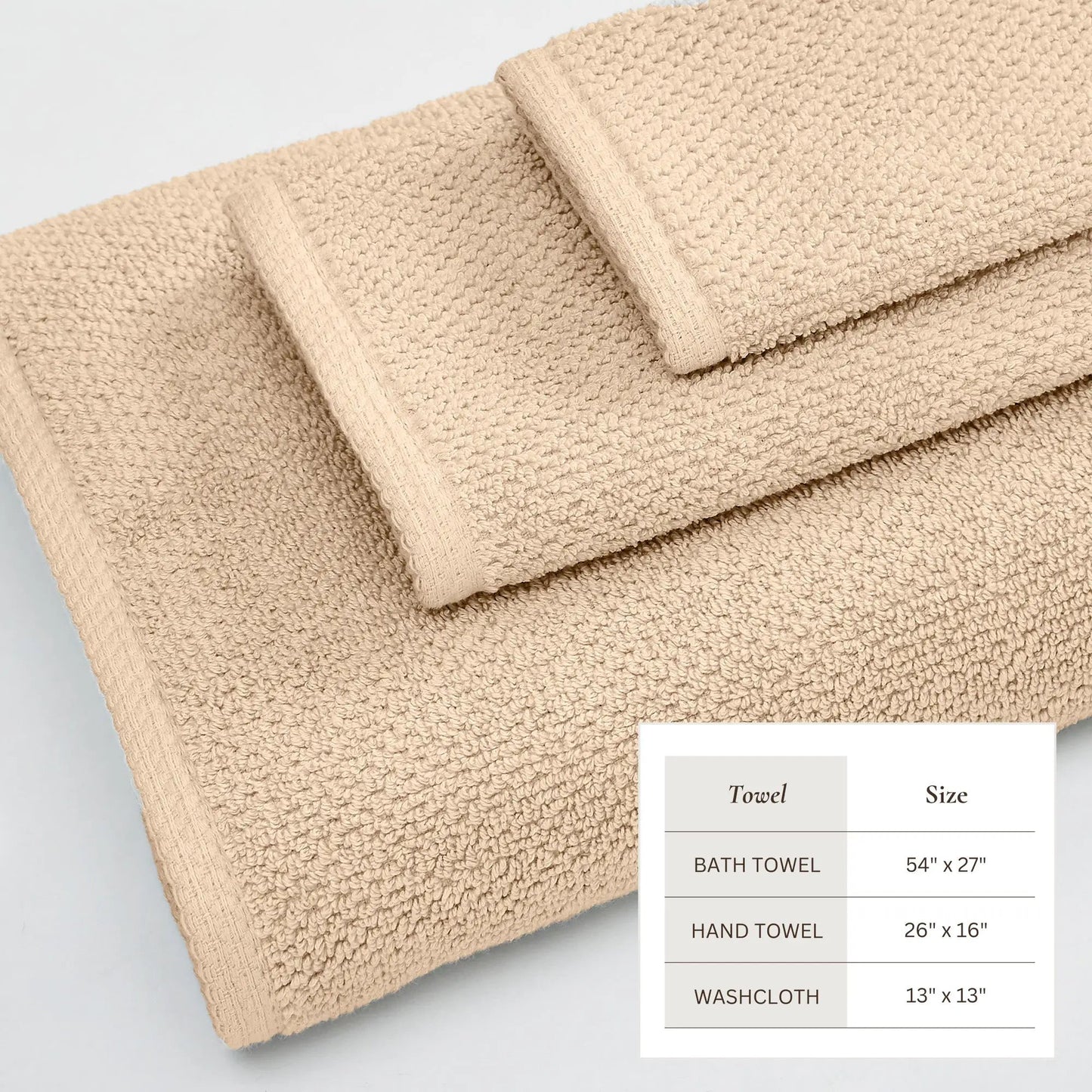 Cotton Textured Bath Towel Set - Acacia Collection from PriceLows™