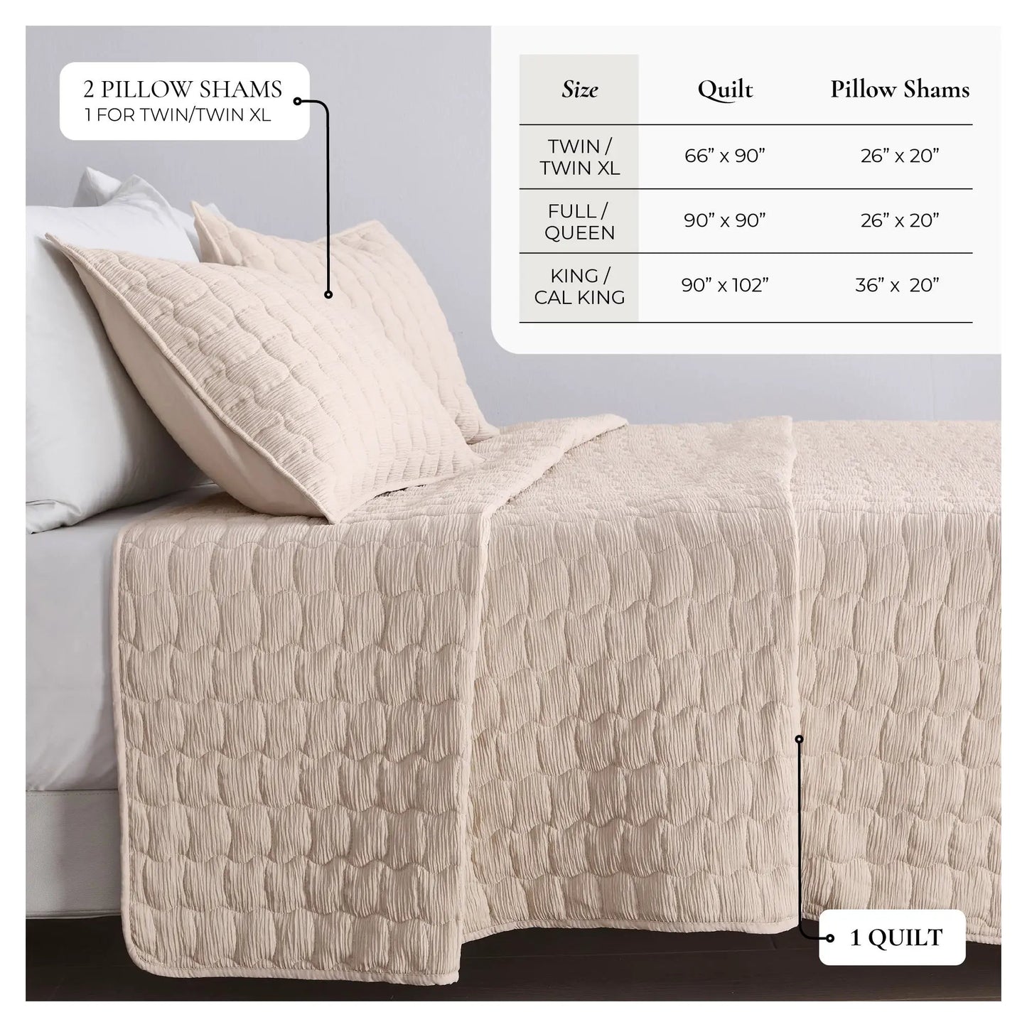 Gauze Quilt Set - Wave Stitch Collection from PriceLows™
