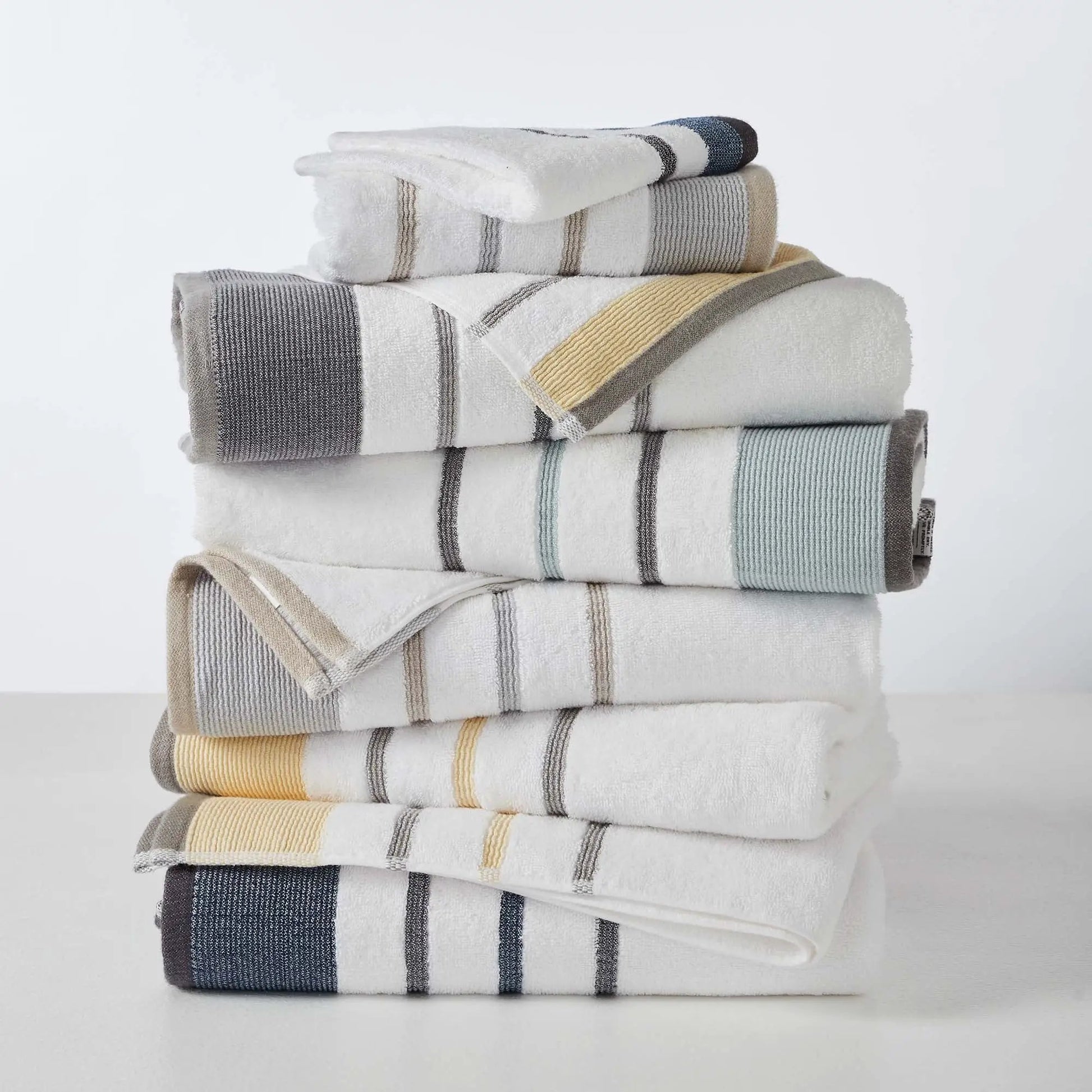 Decorative Cotton Stripe Bath Towel Set - Noelle Collection from PriceLows™