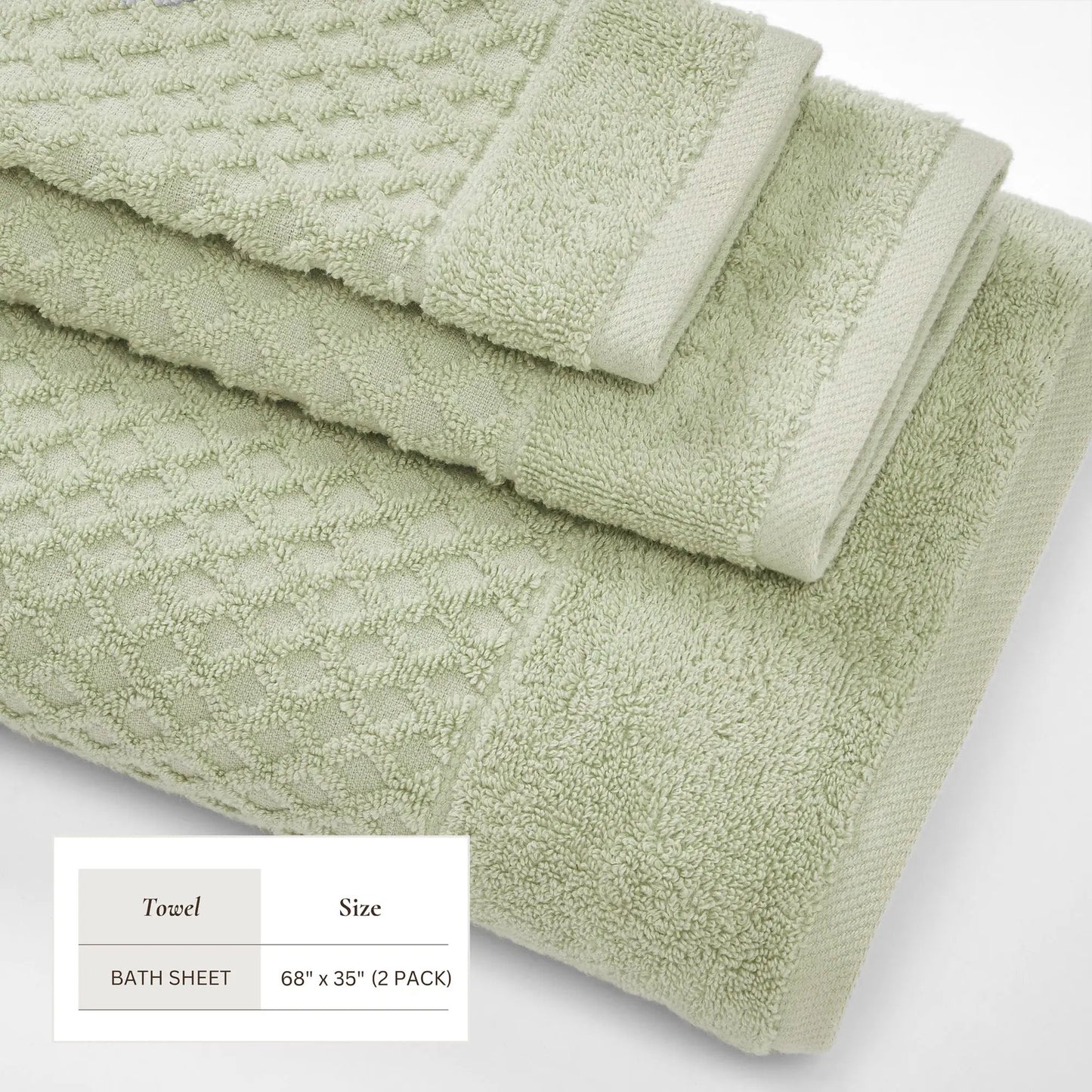 Cotton Diamond Waffle Weave Bath Towel Set - Grayson Collection from PriceLows™