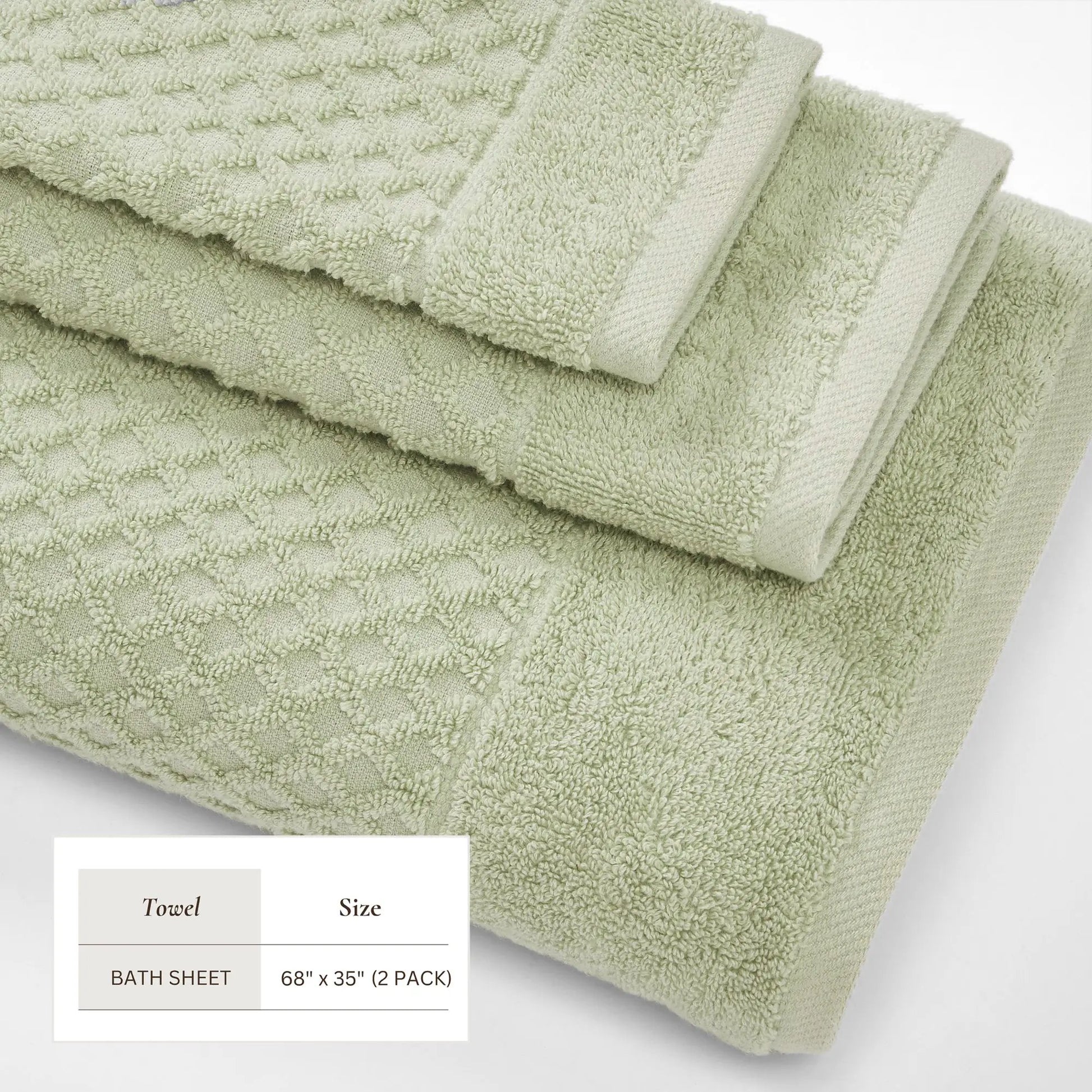 Cotton Diamond Waffle Weave Bath Towel Set - Grayson Collection from PriceLows™