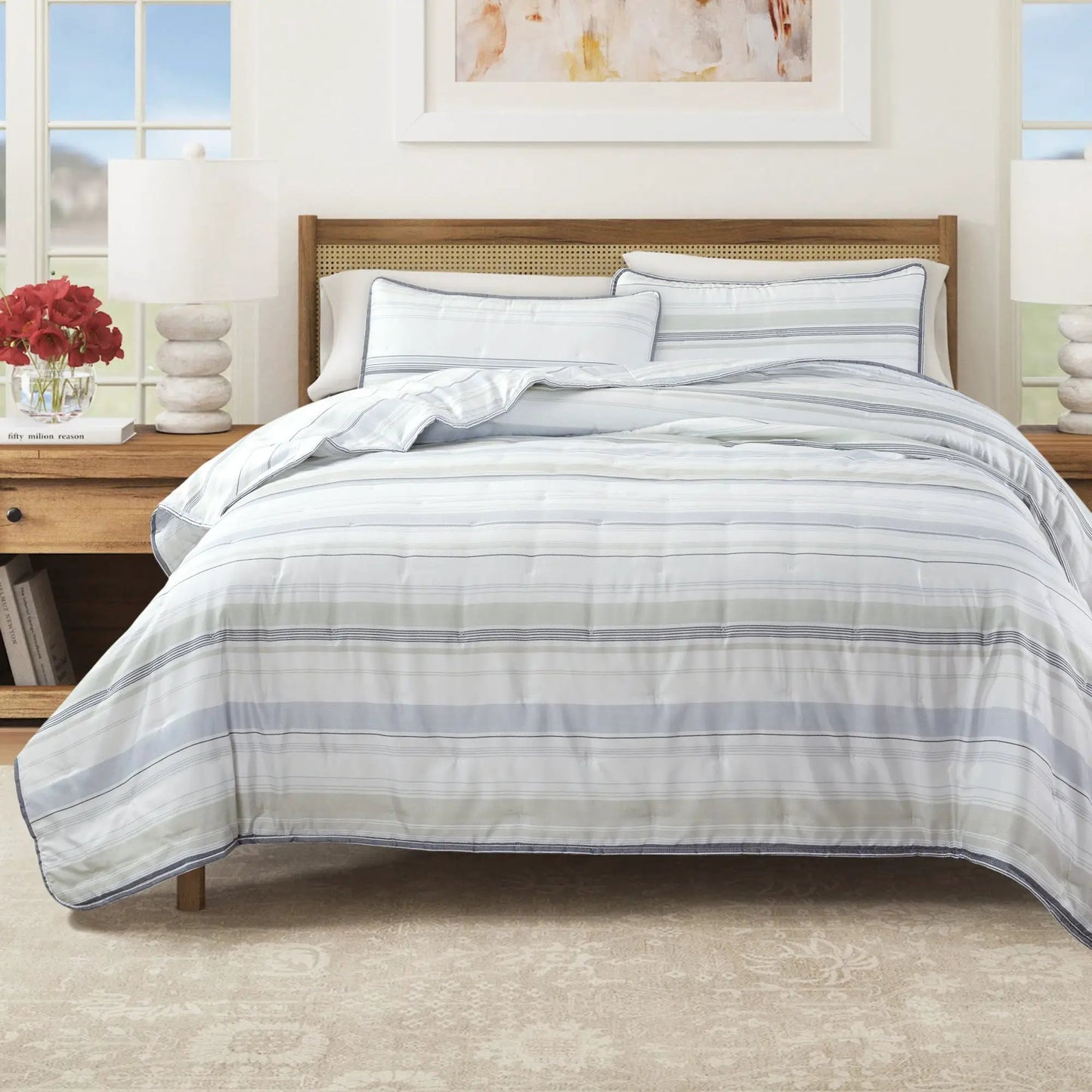 Dot Stitched Quilt Set - Dot-Hemmed Collection from PriceLows™