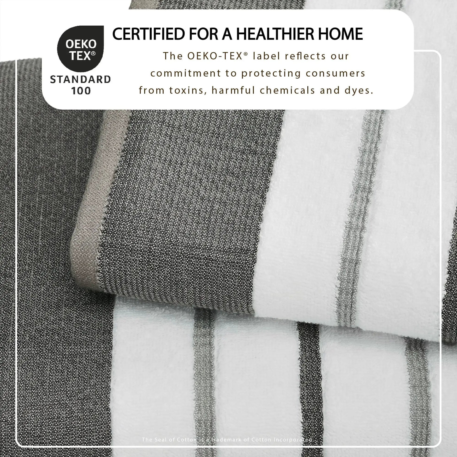 Decorative Cotton Stripe Bath Towel Set - Noelle Collection from PriceLows™