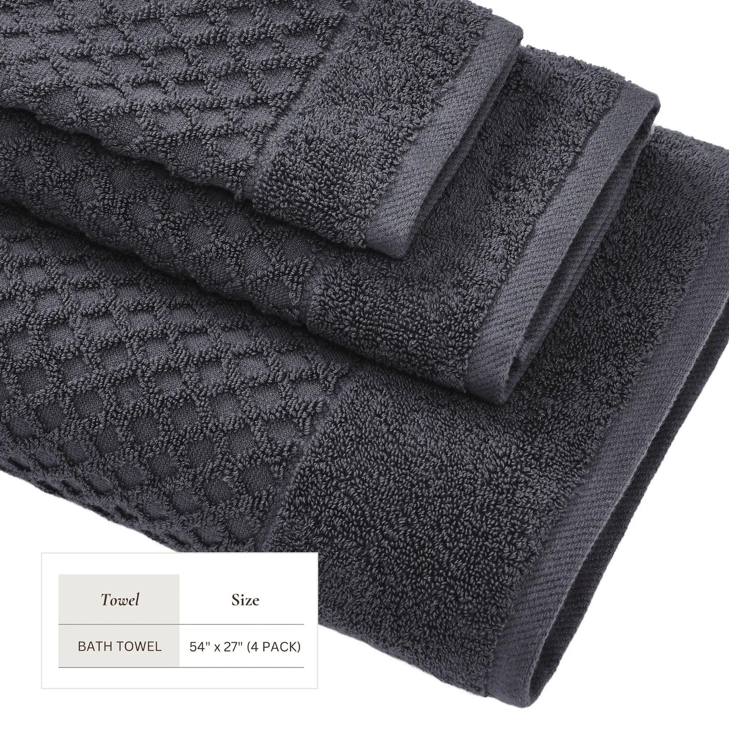 Cotton Diamond Waffle Weave Bath Towel Set - Grayson Collection from PriceLows™
