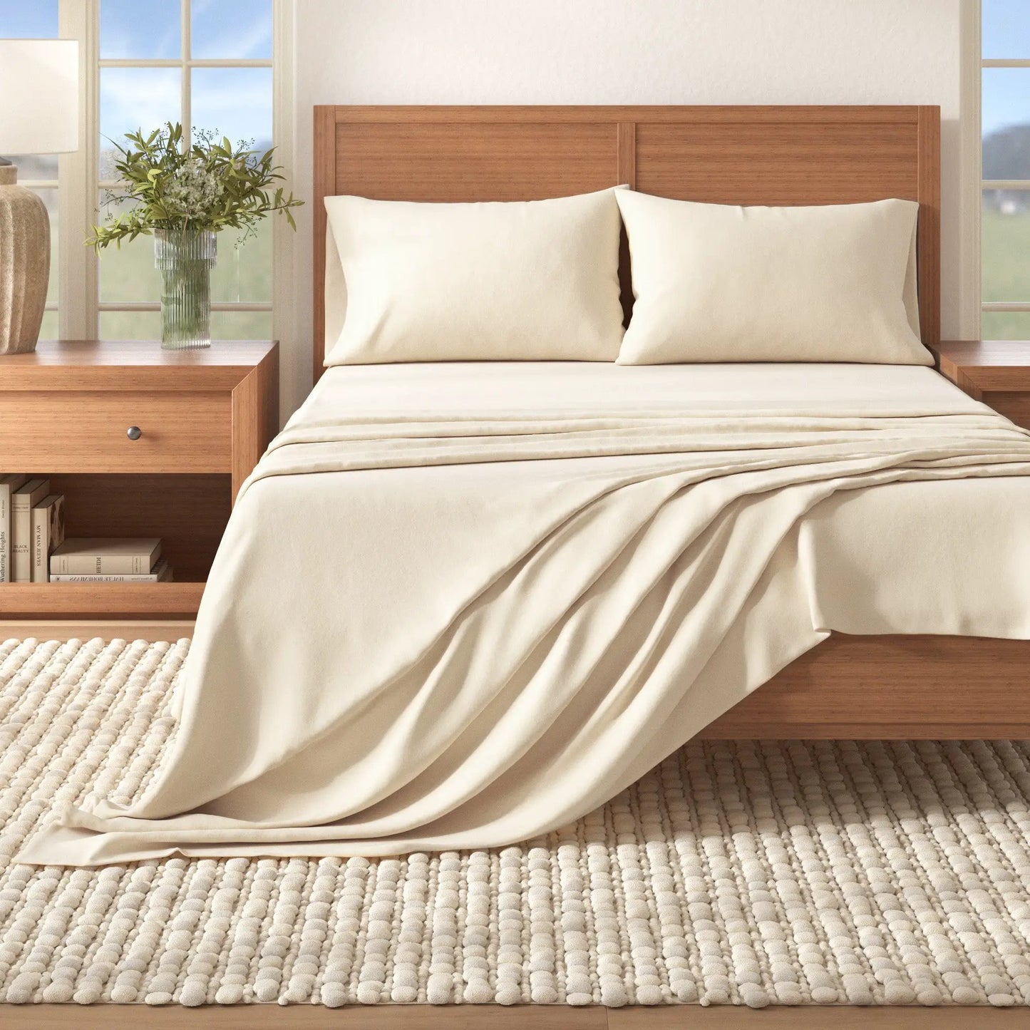 Cotton Solid Flannel Sheet - Nordic Collection from PriceLows™