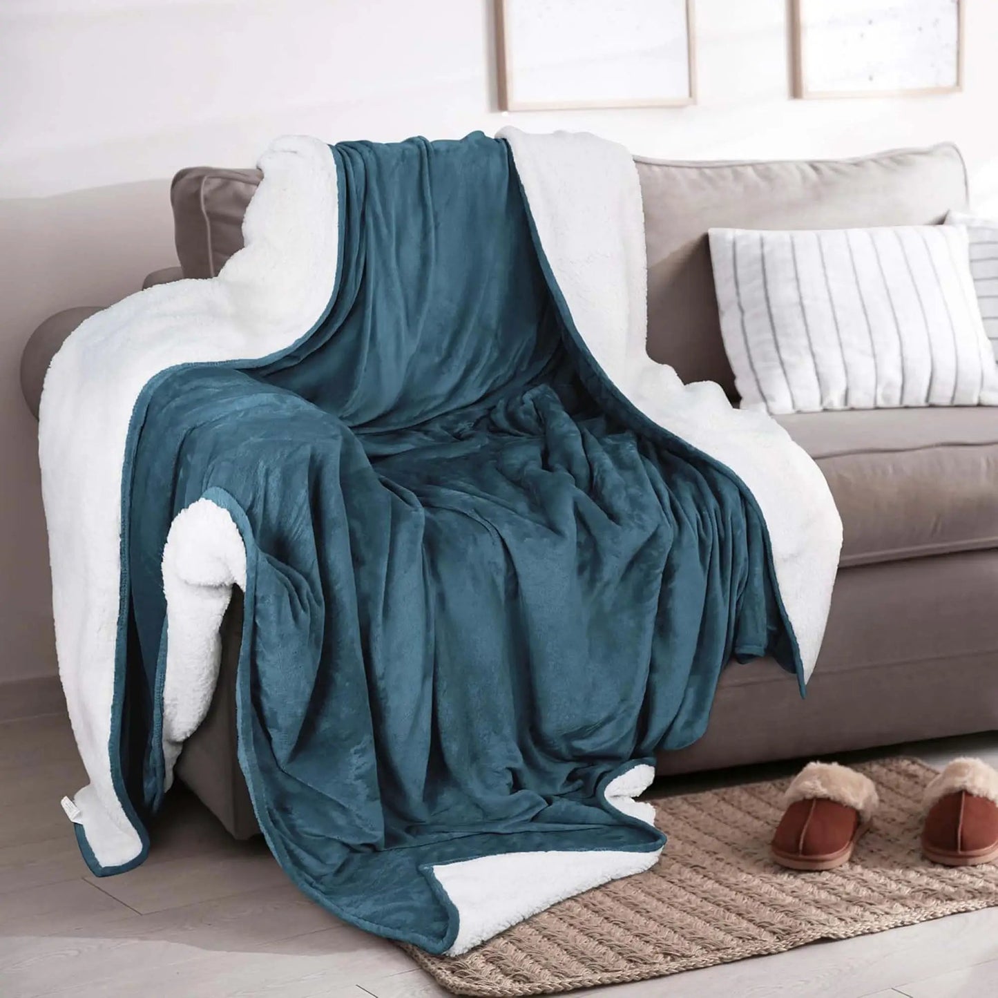 Velvet Plush Sherpa Bed Blanket - Sherpa Fleece Collection from PriceLows™