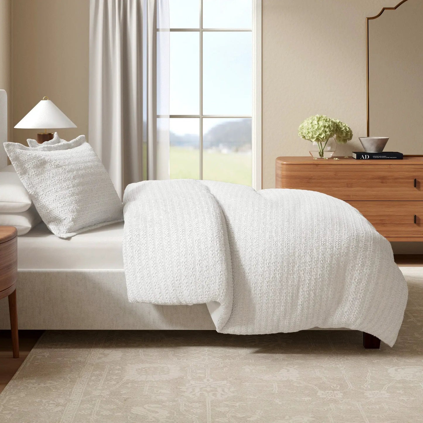 100% Cotton Honeycomb Waffle Duvet Set - Mattea Collection from PriceLows™