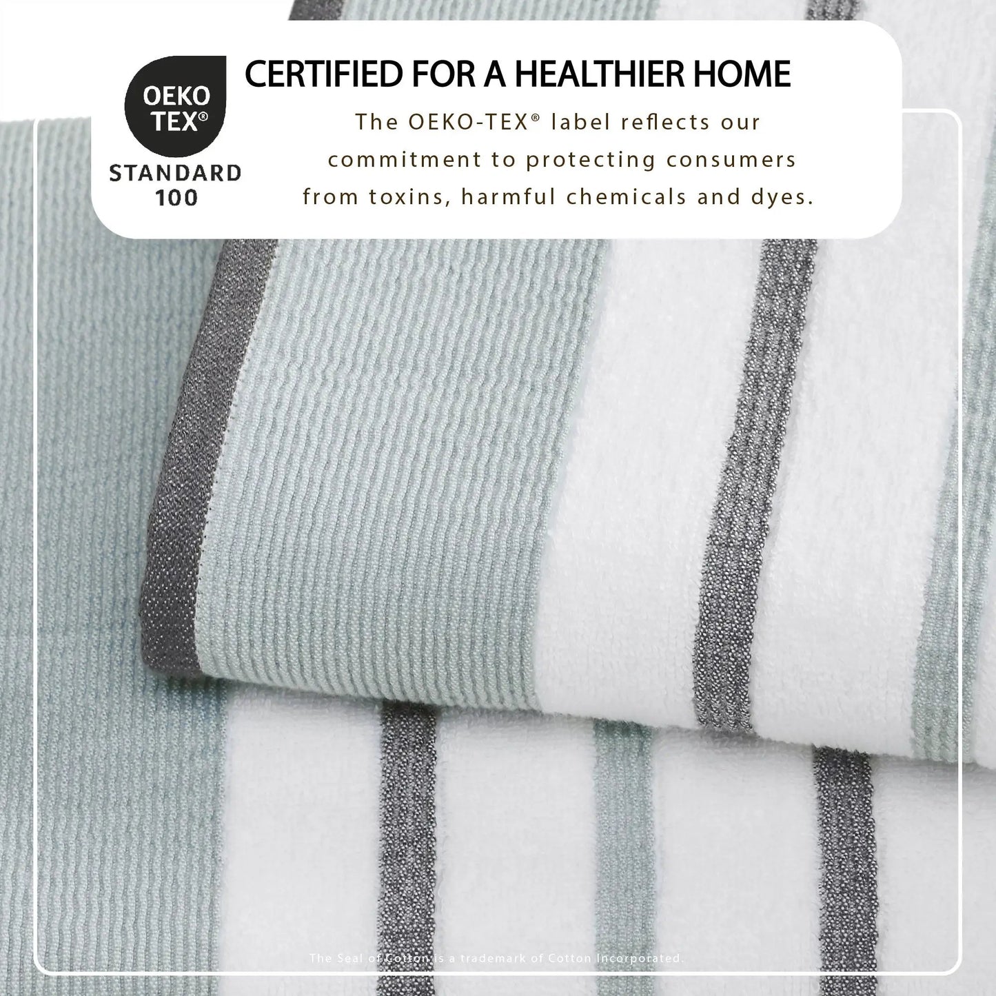 Decorative Cotton Stripe Bath Towel Set - Noelle Collection from PriceLows™