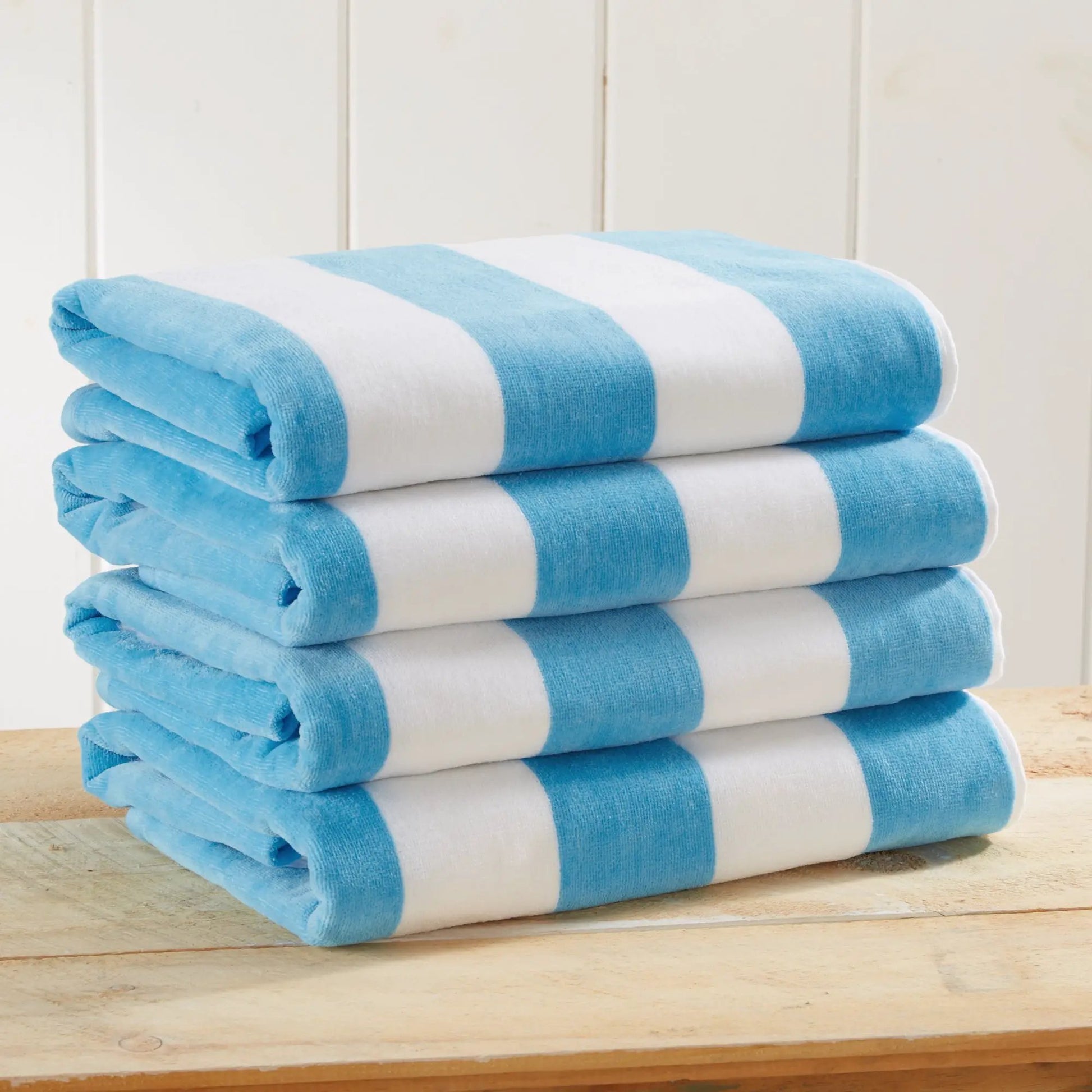 Cotton Velour Cabana Stripe Beach Towel - Novia Collection from PriceLows™