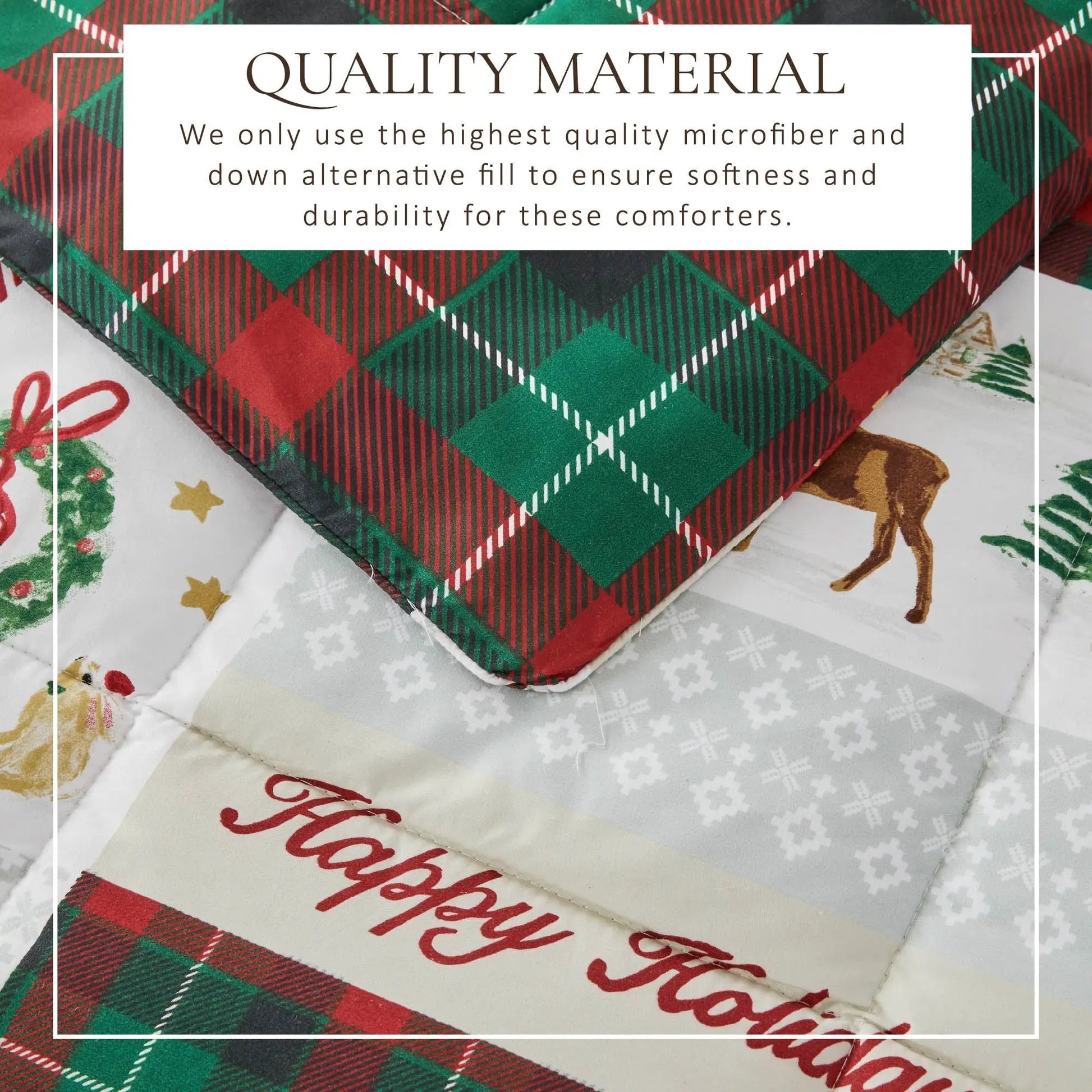 Reversible Christmas Comforter and Sham Set - Holiday / Lodge Odette Collection from PriceLows™