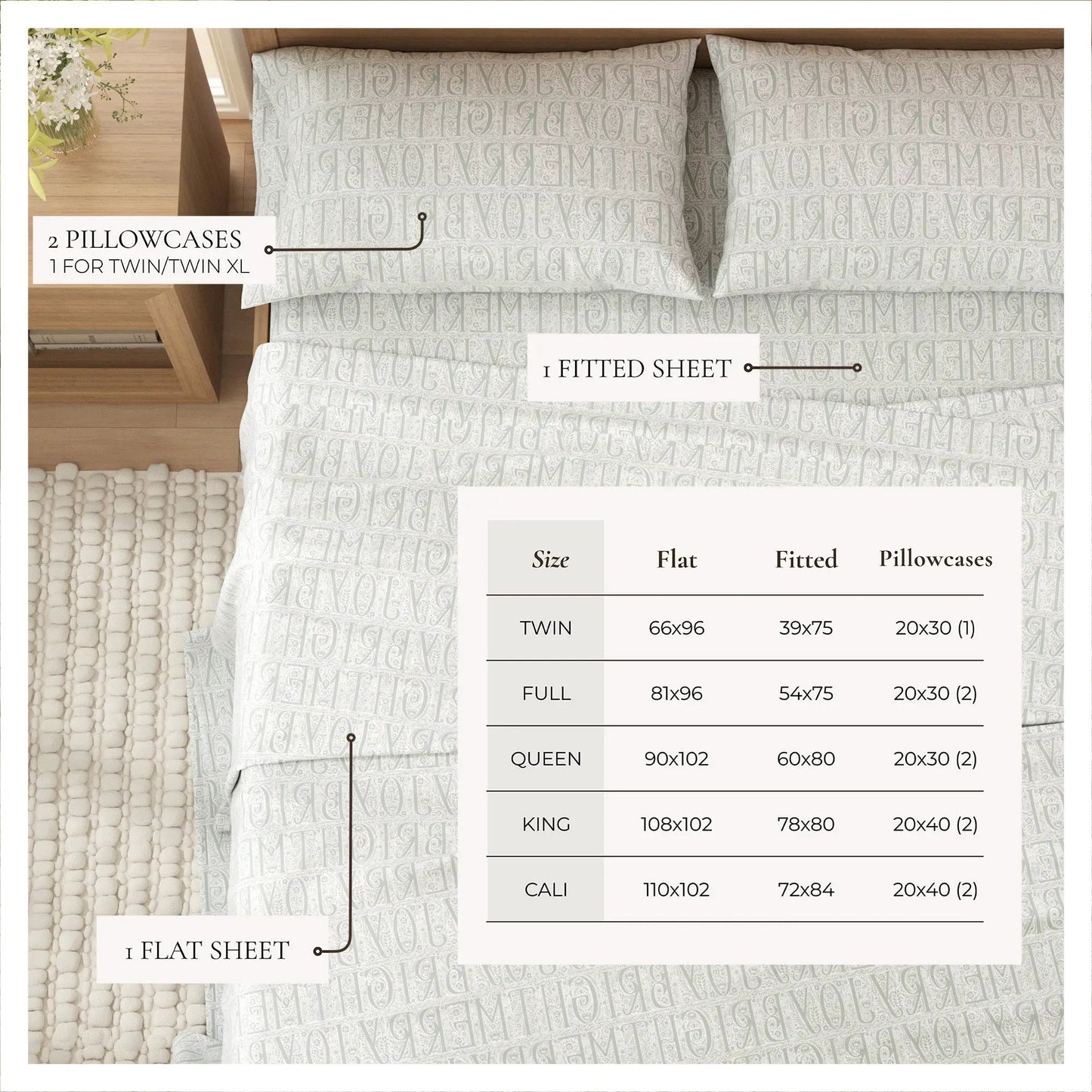 Turkish Cotton Flannel Sheet - Belle Collection from PriceLows™