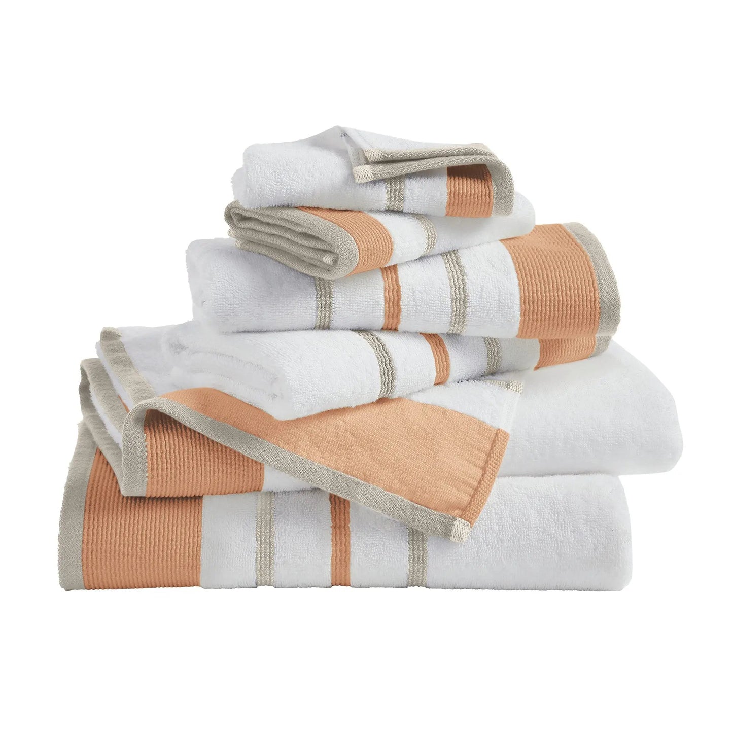 Decorative Cotton Stripe Bath Towel Set - Noelle Collection from PriceLows™